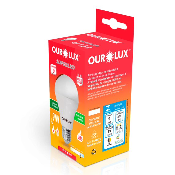 Lâmpada LED 9W 6500K OUROLUX