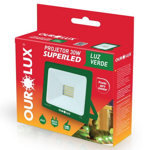 Projetor/Refletor 30W Verde SuperLED Ourolux