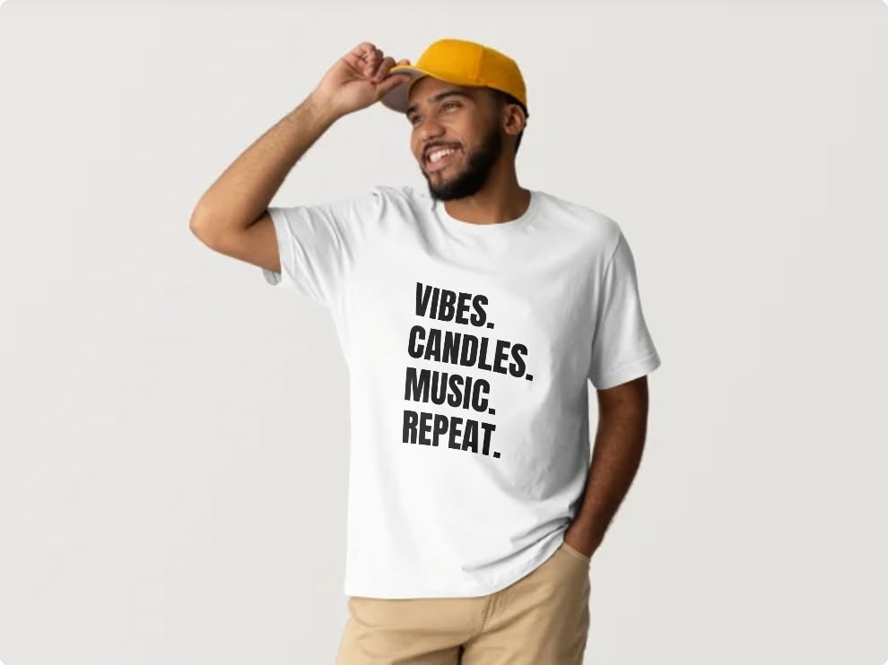 Vibes Candles Music Repeat T-shirt