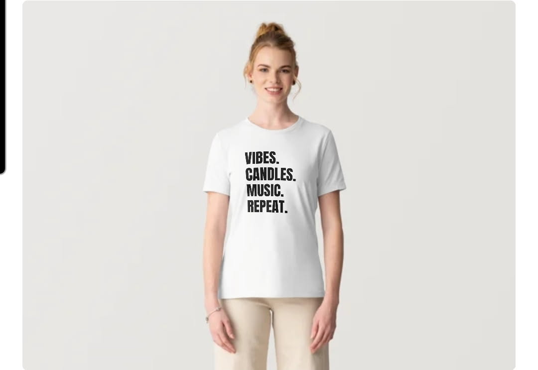 Vibes Candles Music Repeat T-shirt