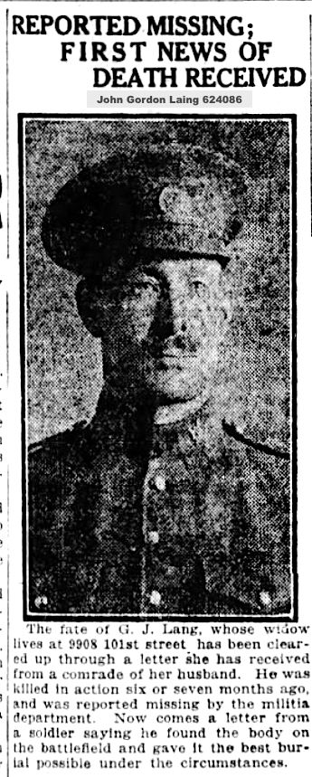 624086 Private John G. Laing