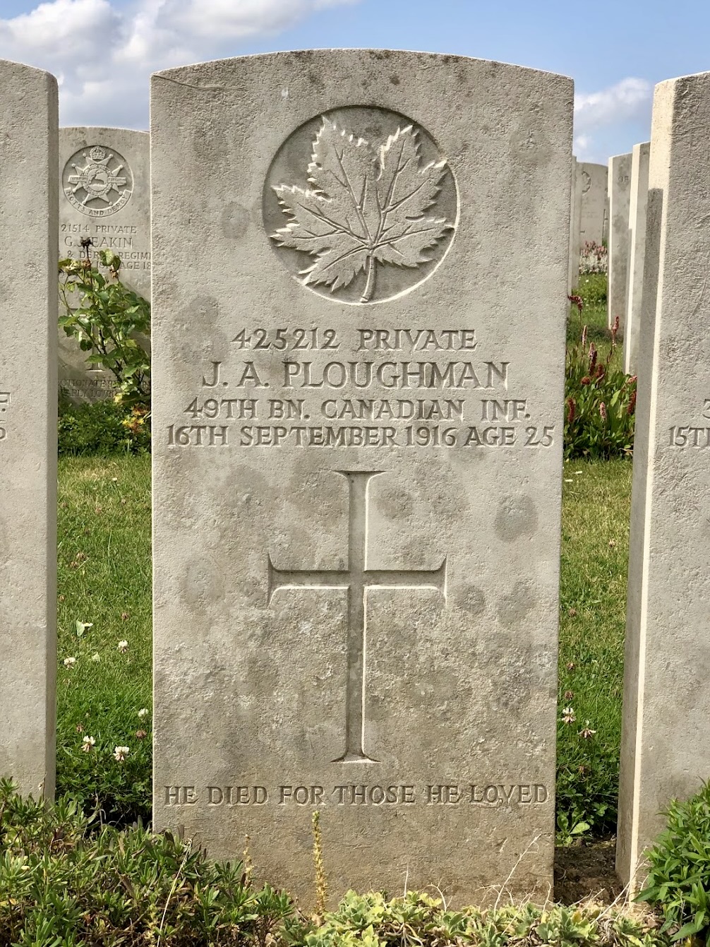 425212 Private James A. Ploughman