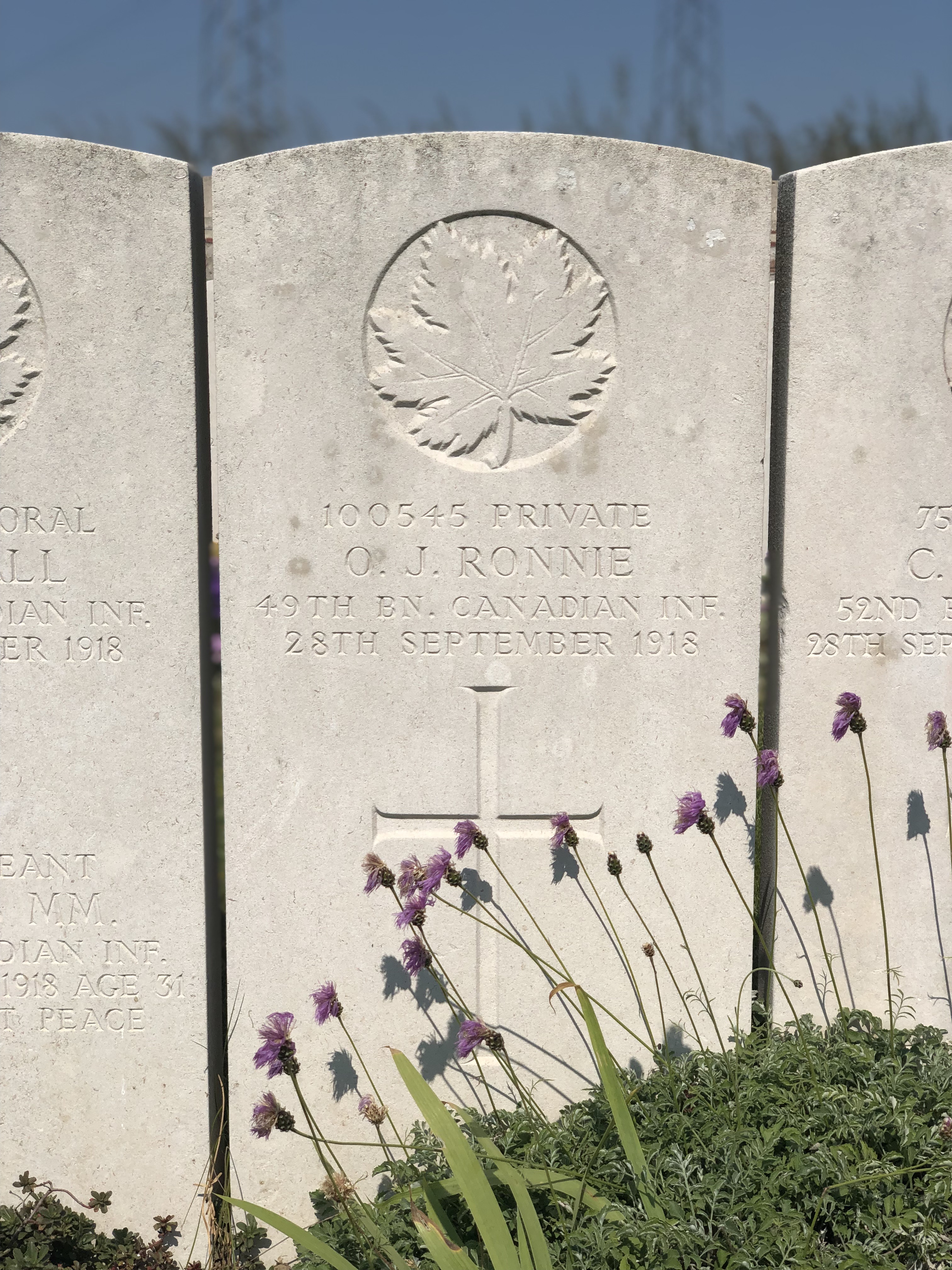 100545 Private Oscar J. Ronnie