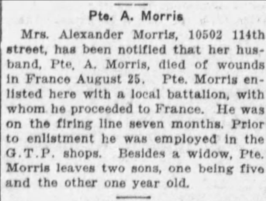 811355 Private Alexander Morris