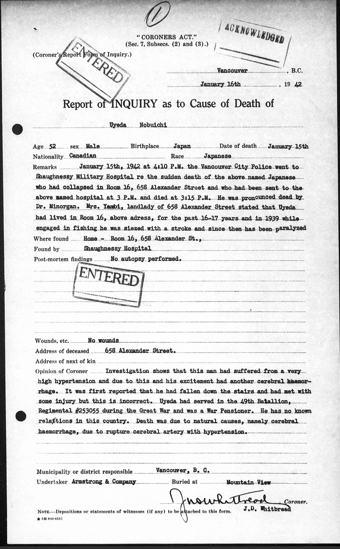 253055 Private Nobuichi Uyeda