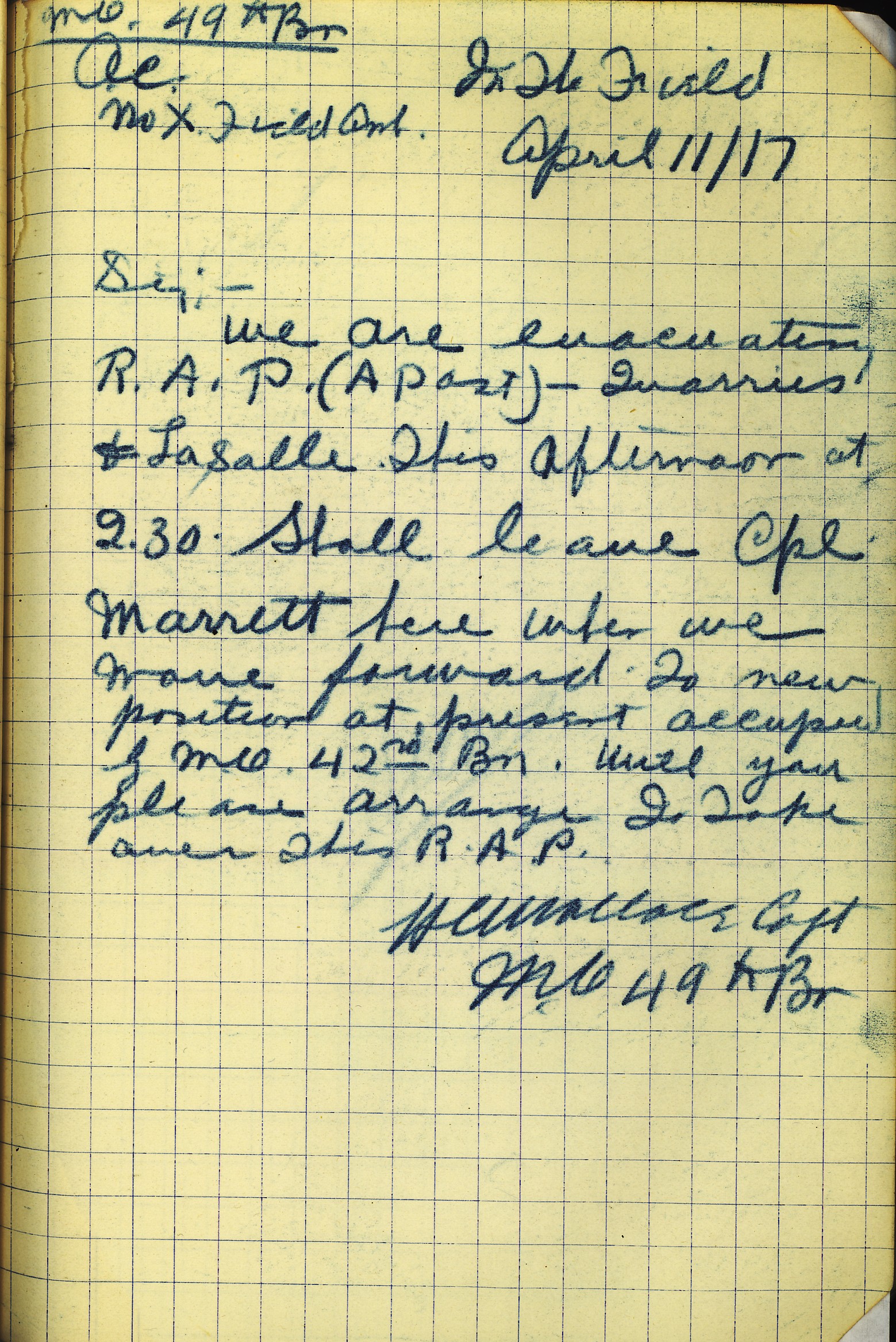 Second Lieutenant Frederick D. Marett