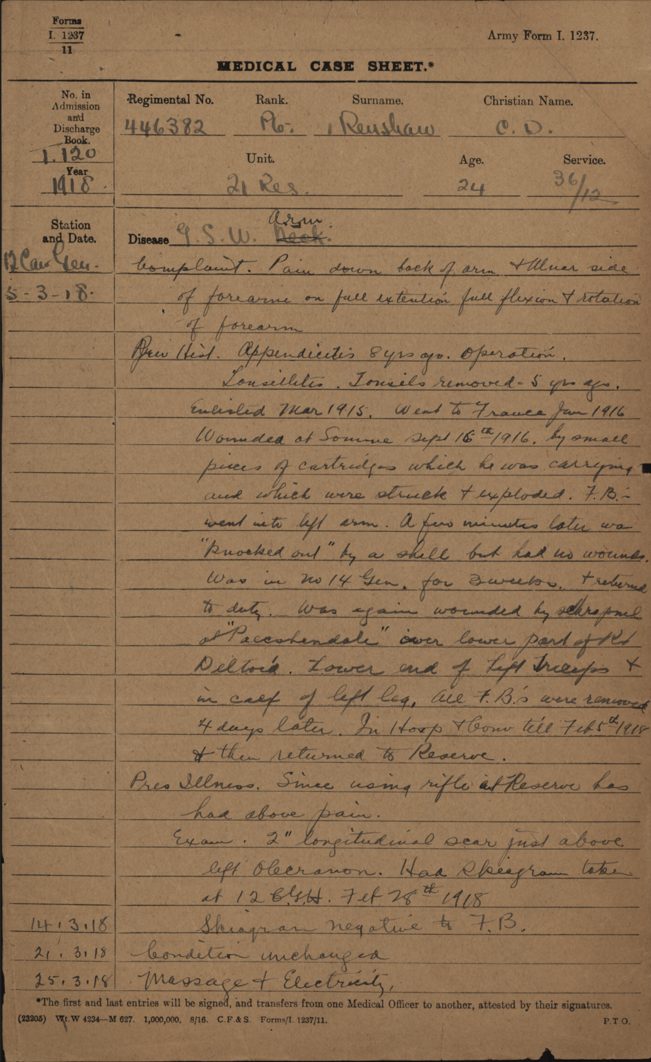 446382 Private Charles D. Renshaw