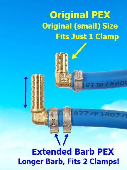 XPEX 1/2-inch Extended Barb Elbow, Brass / 3-Pack