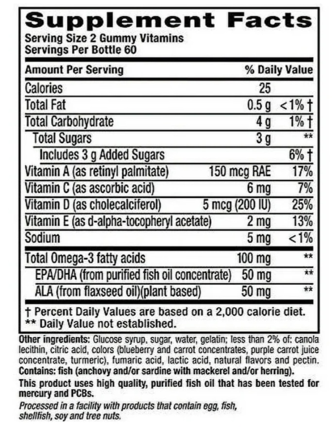 Vitaminas de gomita Omega-3