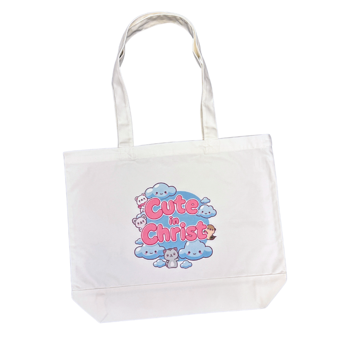 Cute in Christ Tote Bag | Large Christian Book Bag