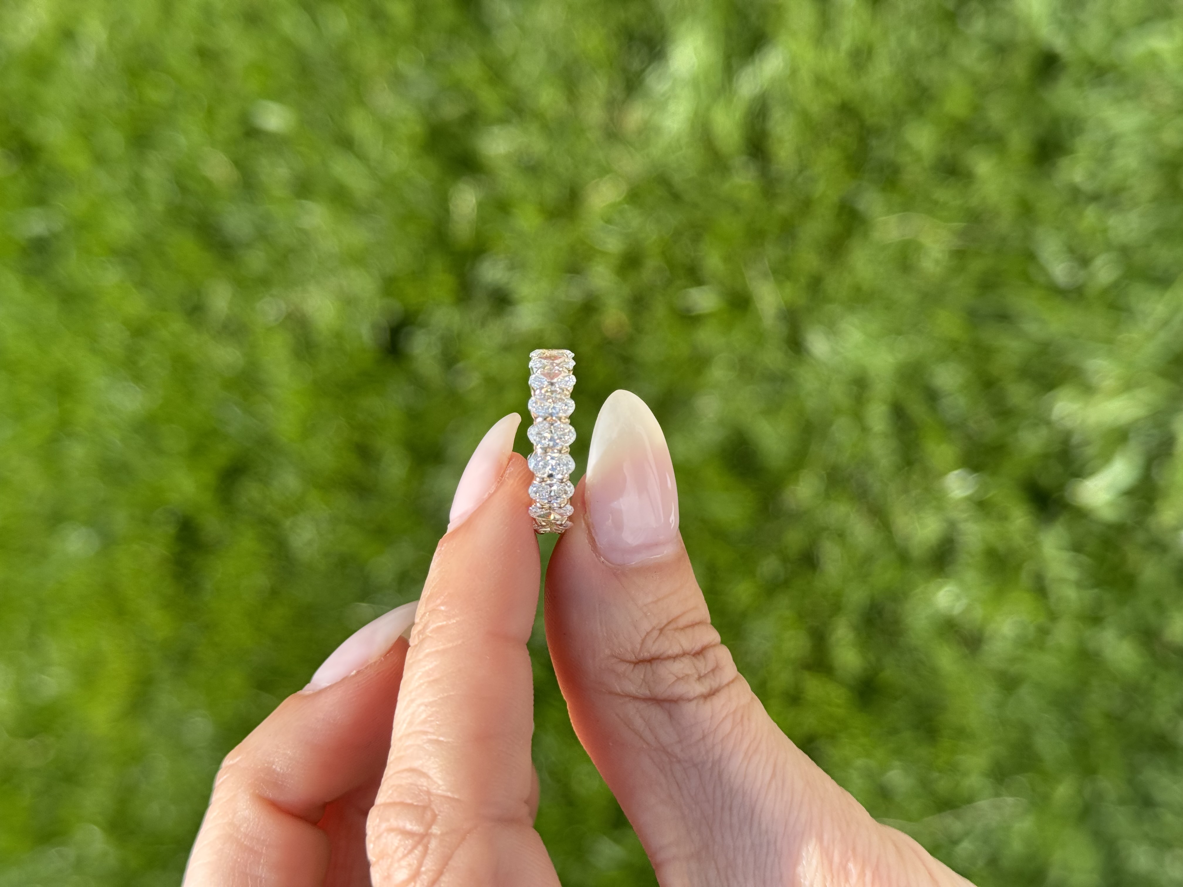 Oval Cultivated Diamond Eternity Band