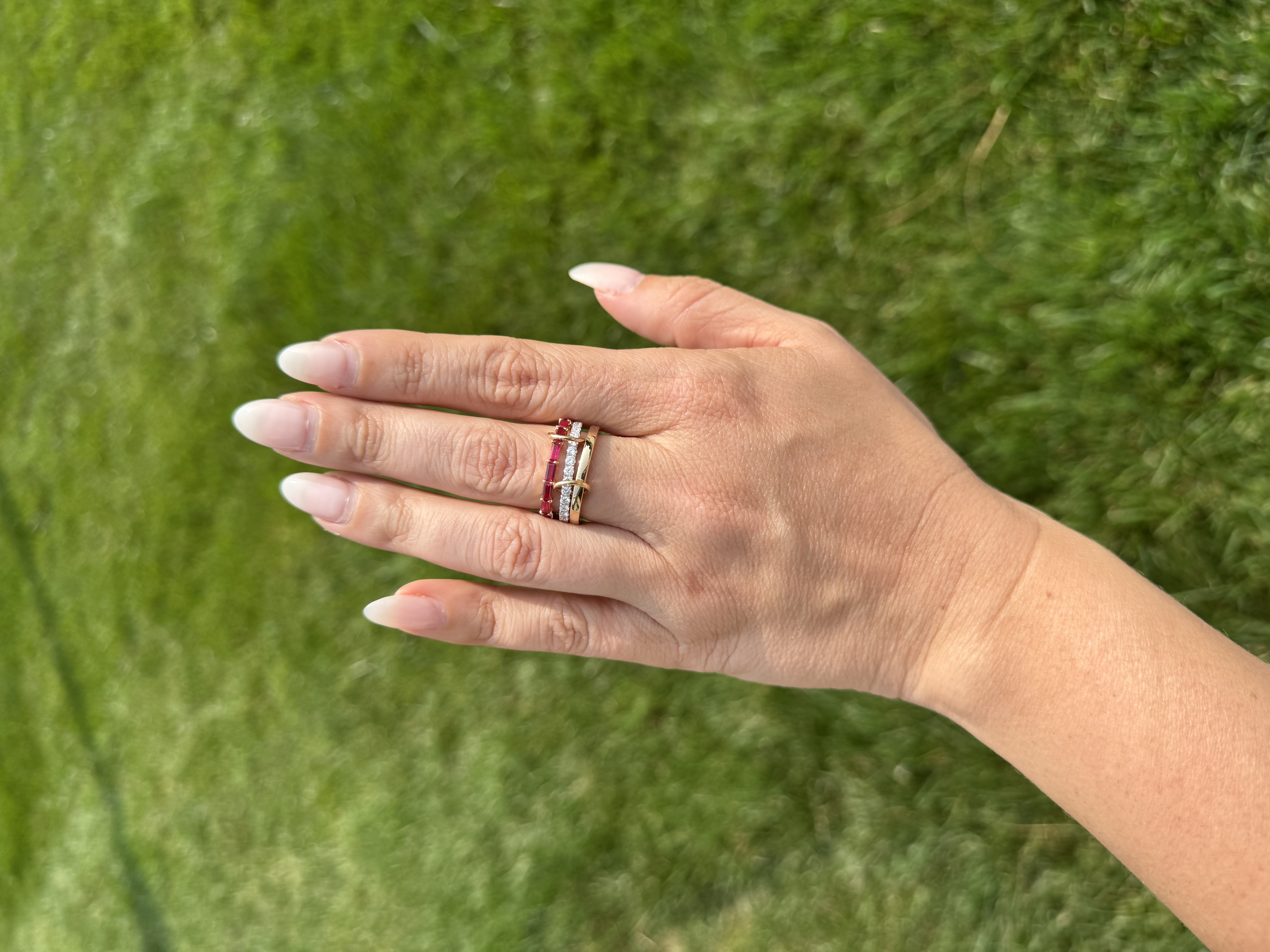 Triple Stack Attached Ring