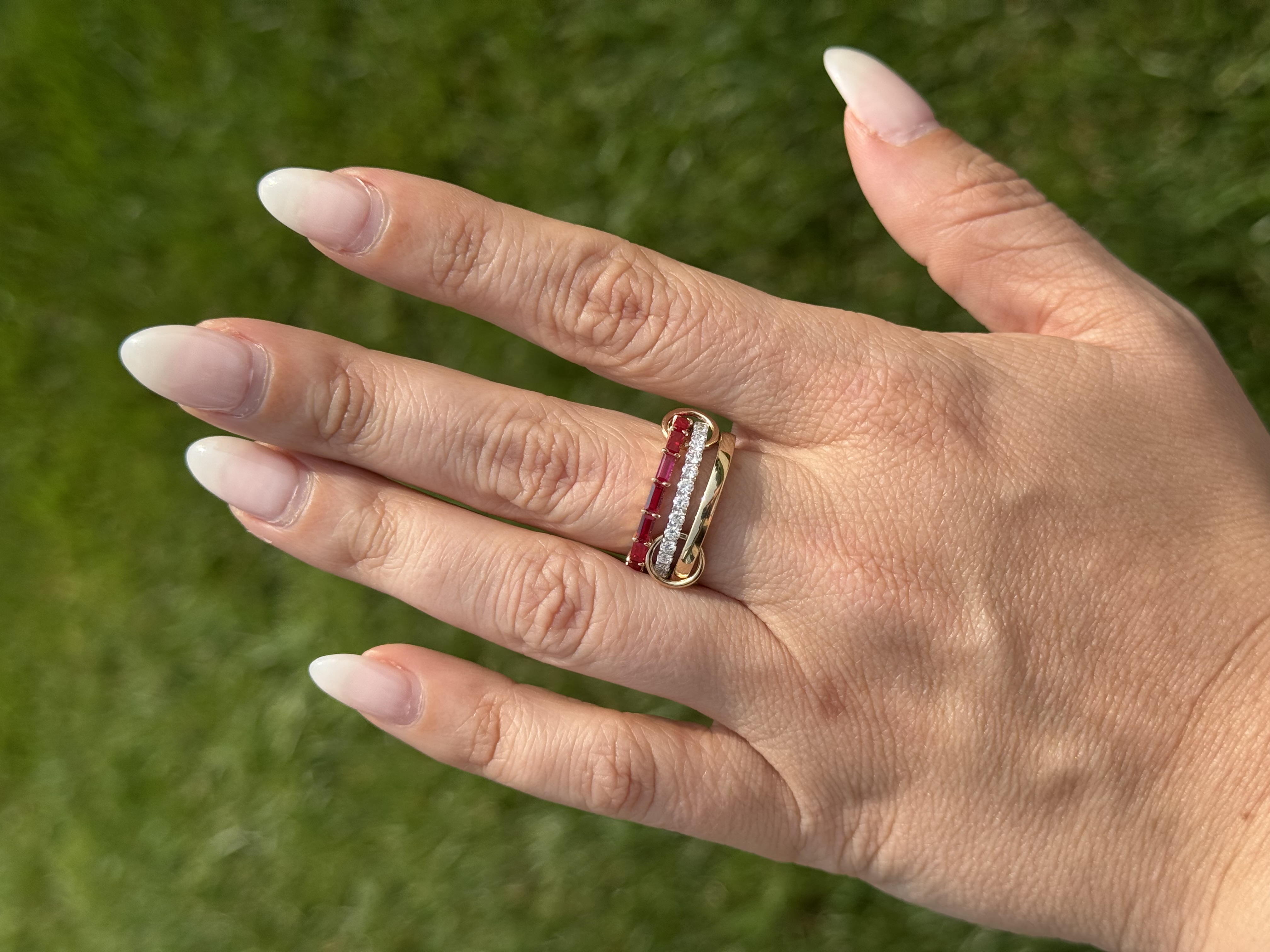 Triple Stack Attached Ring