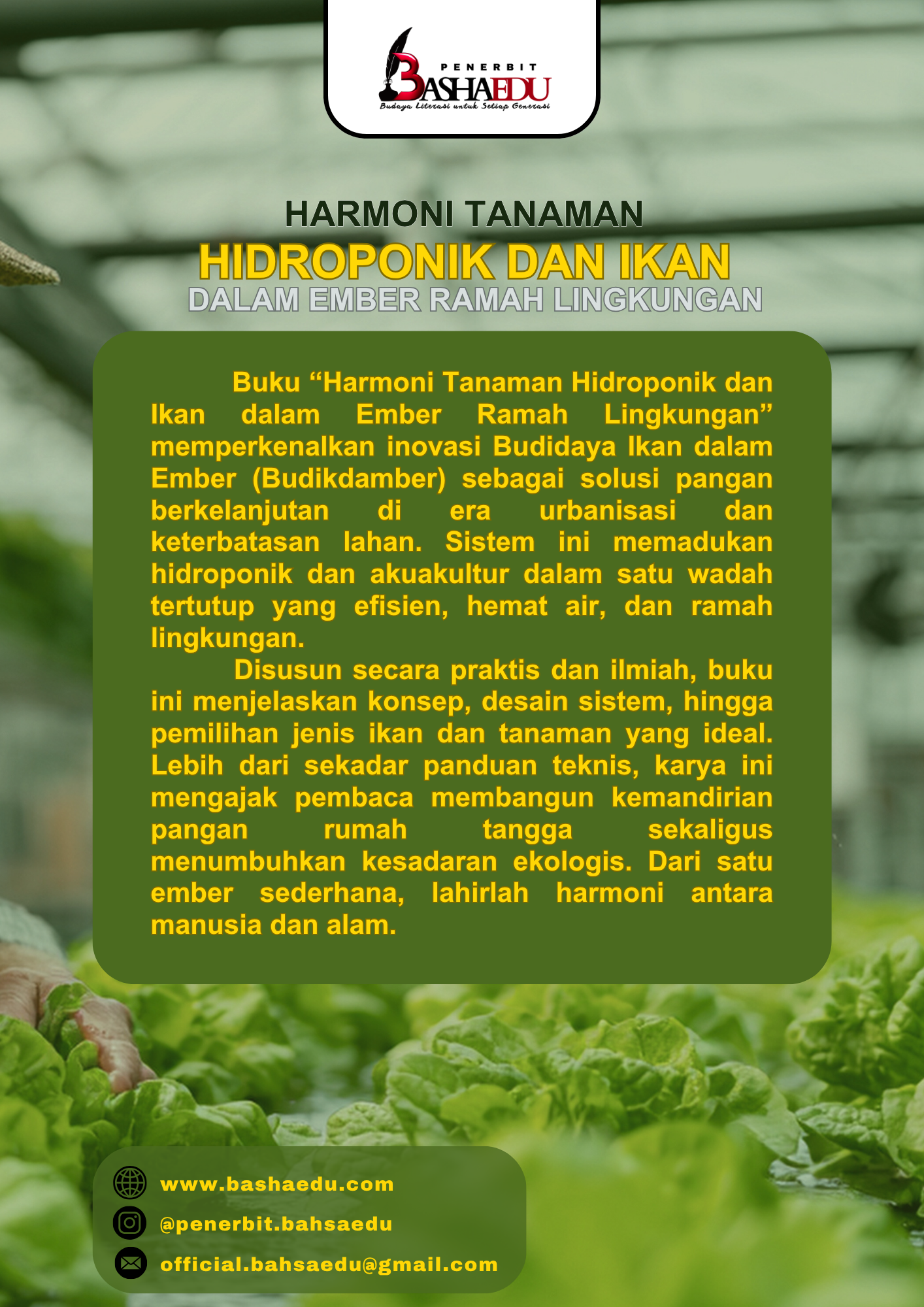 HARMONI TANAMAN HIDROPONIK DAN IKAN DALAM EMBER RAMAH LINGKUNGAN