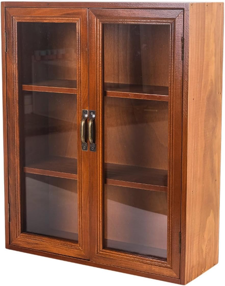 Beistellschrank Lagerschrank, hölzerner Vintage-Vitrinenschrank ||  Side Cabinet Storage Cabinet Wooden Vintage Display Cabinet