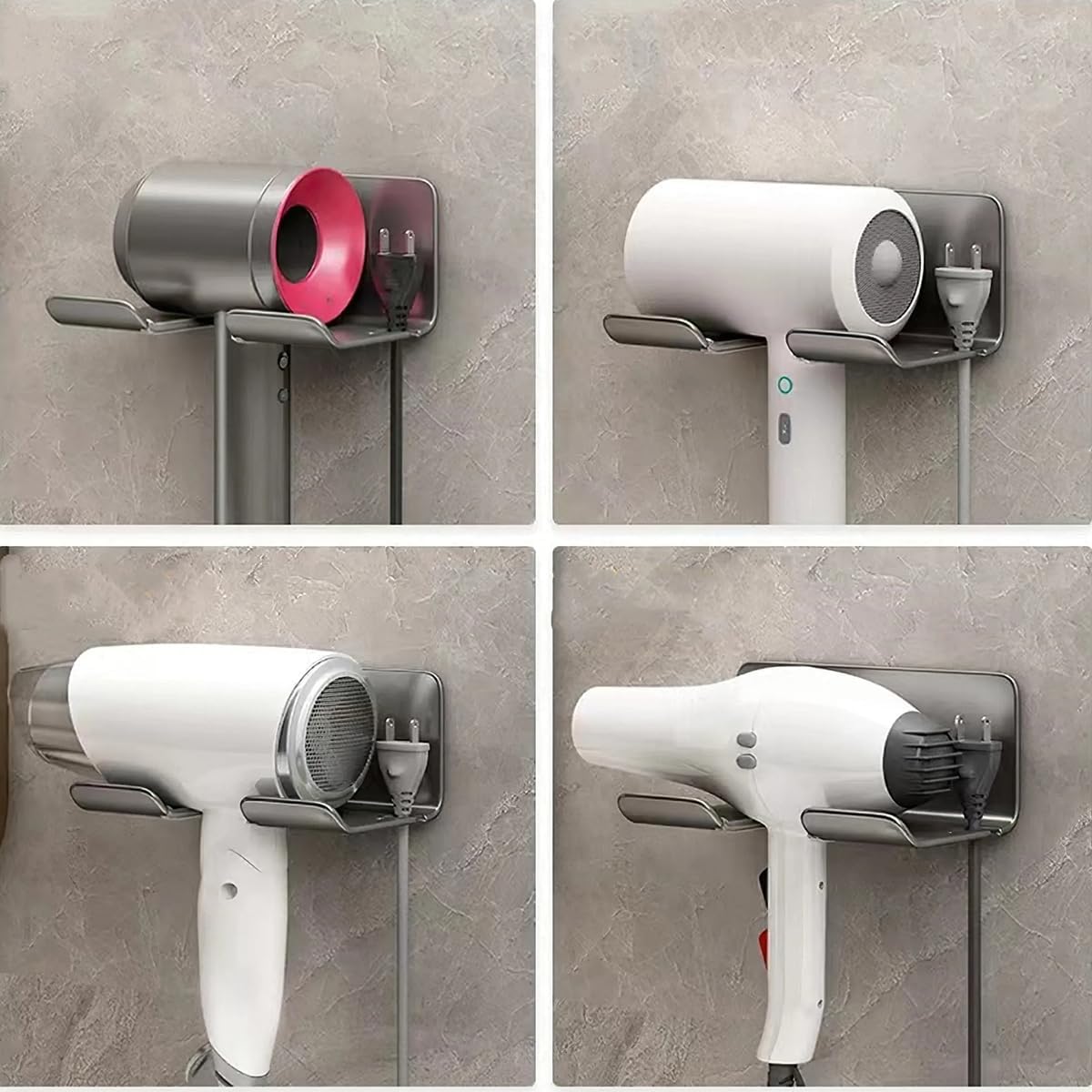 Haartrockner-Wandhalterung – Fönhalter mit 5 Magneten || Hair dryer wall mount – hair dryer holder with 5 magnets