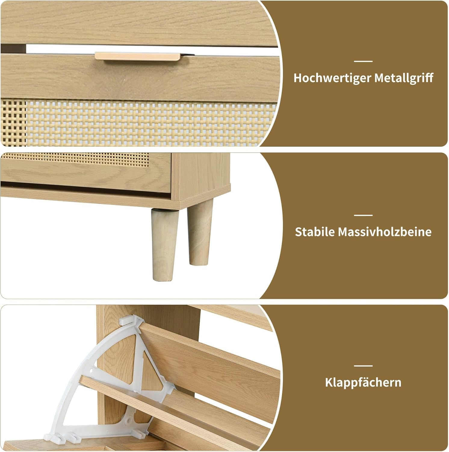 Schuhschrank mit 4 Klappschubladen ||  Shoe Cabinet with 4 Folding Drawers