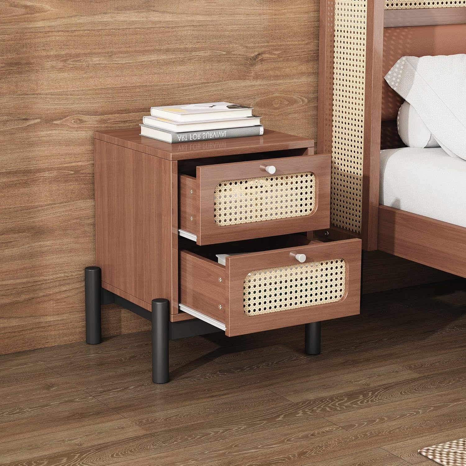 Klassischer Nachttisch mit 2 Schubladen || Classic bedside cabinet with 2 drawers 