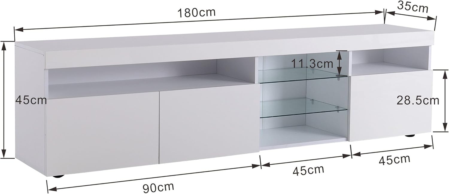 TV-Schrank Fernsehschrank mit LED-Beleuchtung ||  TV Cabinet TV Cabinet with LED Lighting