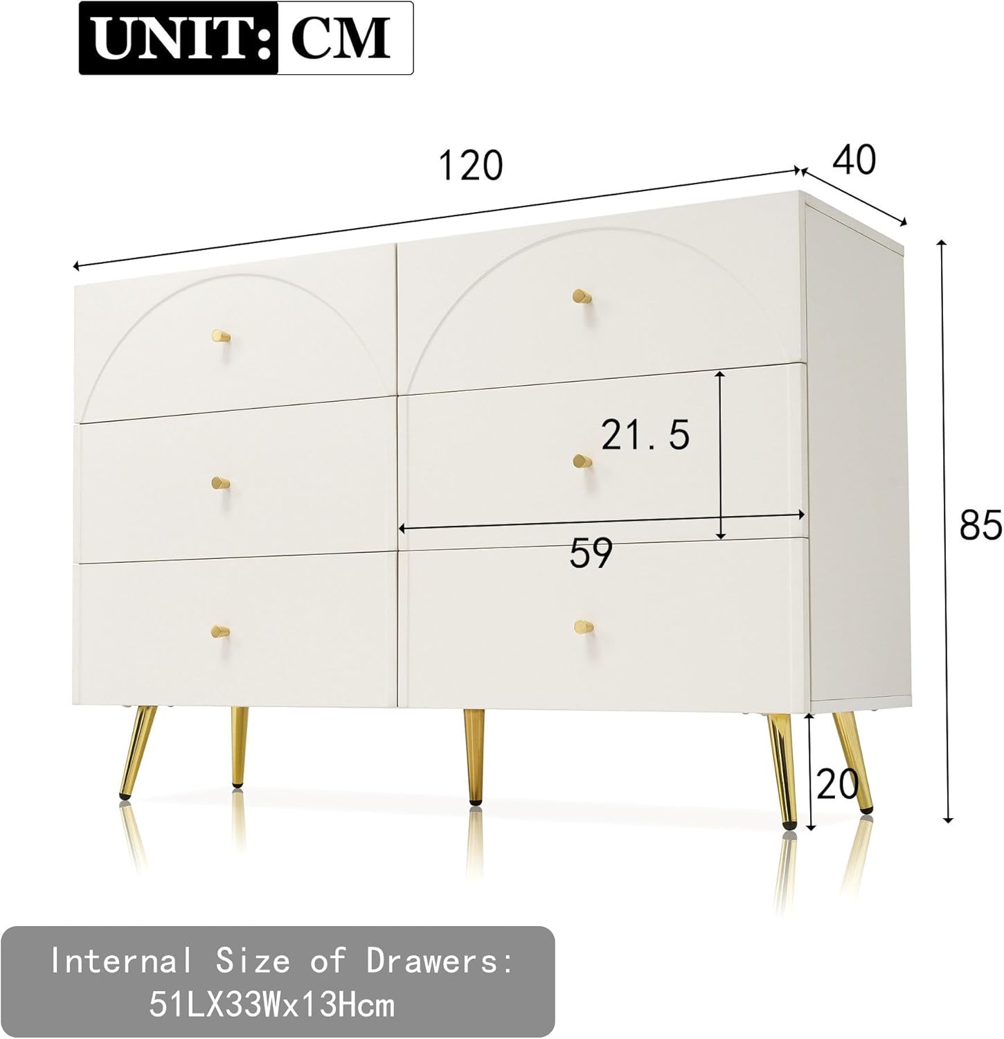 Schubladenkommode Kommode mit 6 Schubladen || Drawer Chest of Drawers Chest of Drawers with 6 Drawers