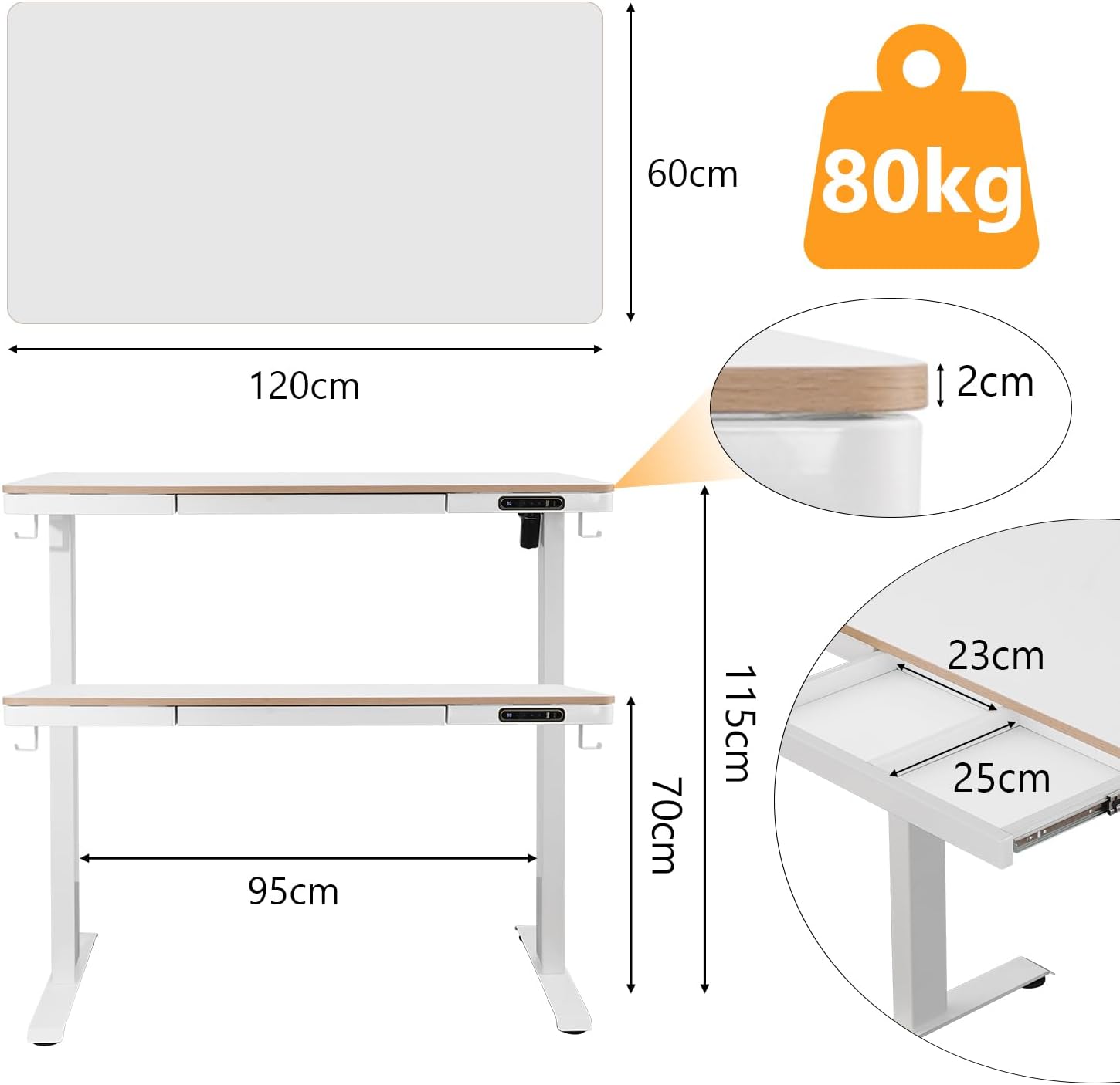  Elektrischer smarter Schreibtisch höhenverstellbar || Height-Adjustable Electric Desk