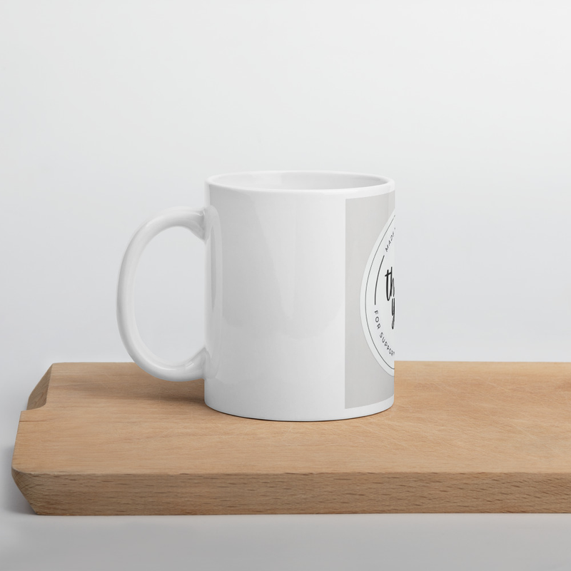 White glossy mug
