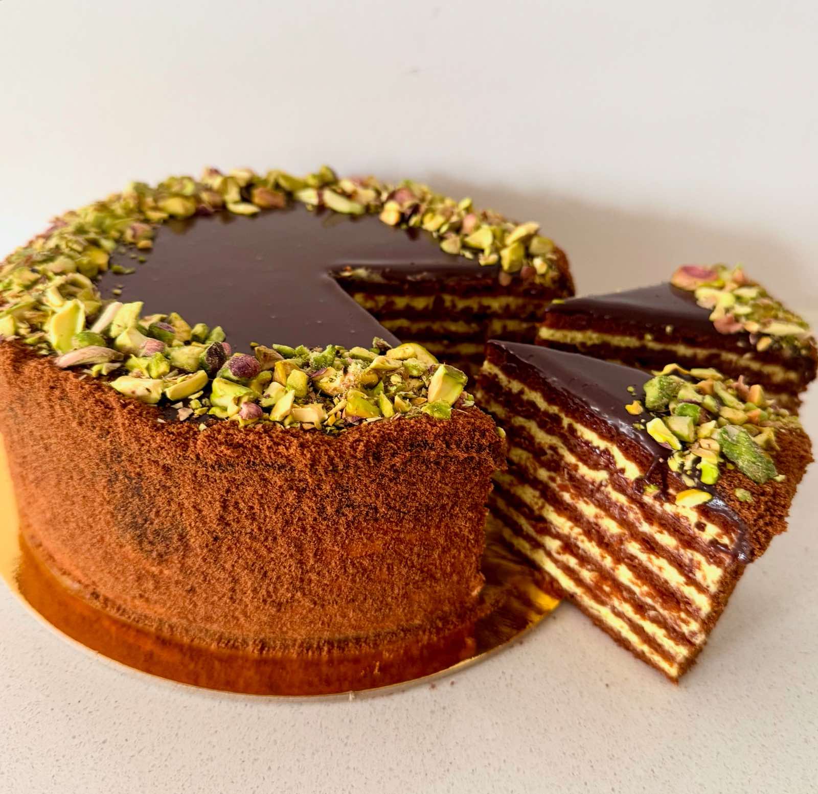 7. Chocolate Pistachio Honey Cake