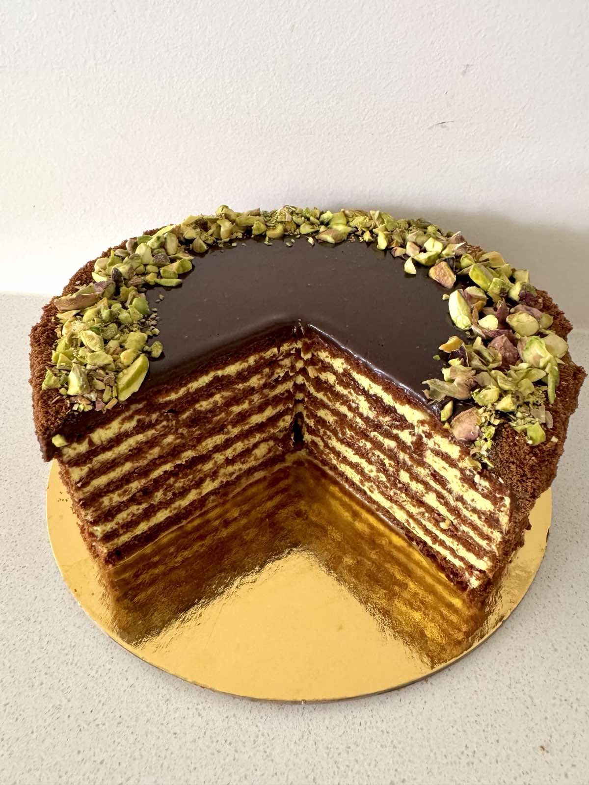 7. Chocolate Pistachio Honey Cake