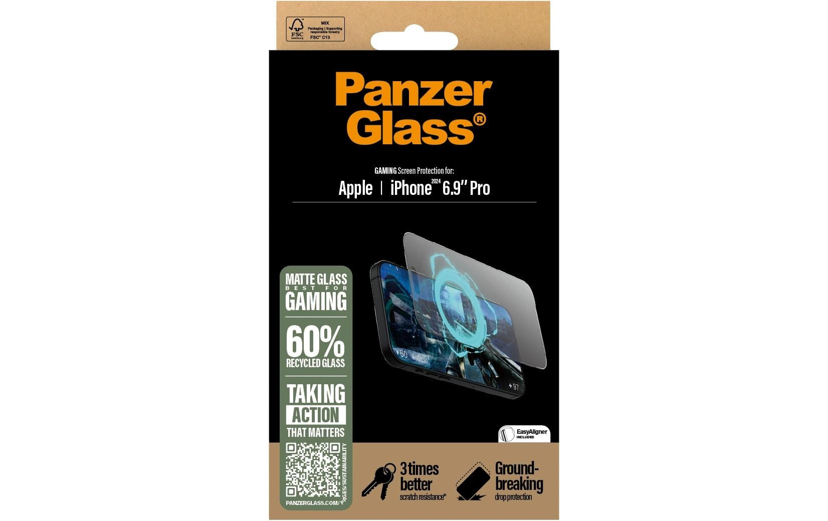 Panzerglass Protection d’écran Ultra Wide Fit Gaming iPhone 16 Pro Max