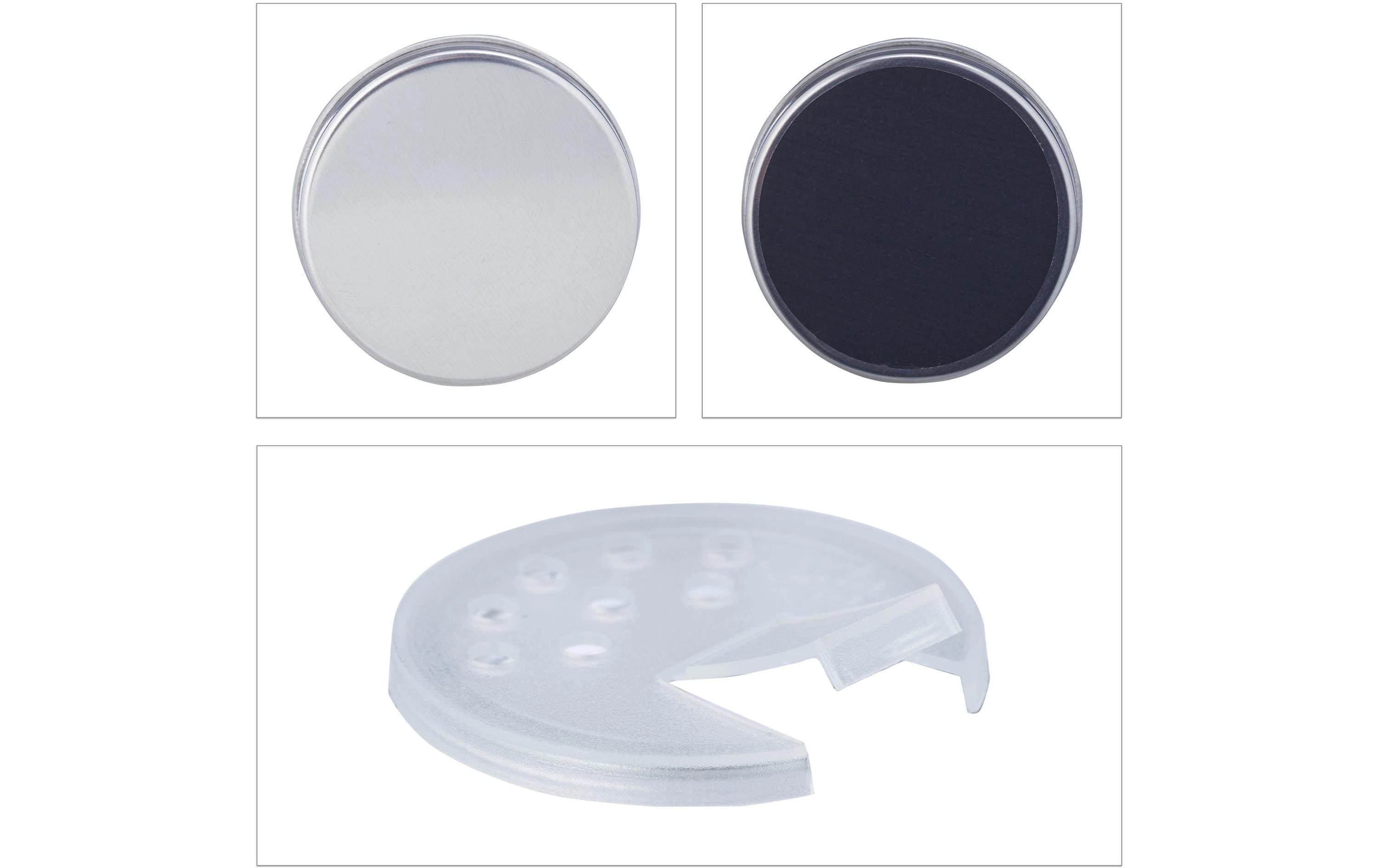 relaxdays Pot à épices 24 pièces, Argenté/Transparent