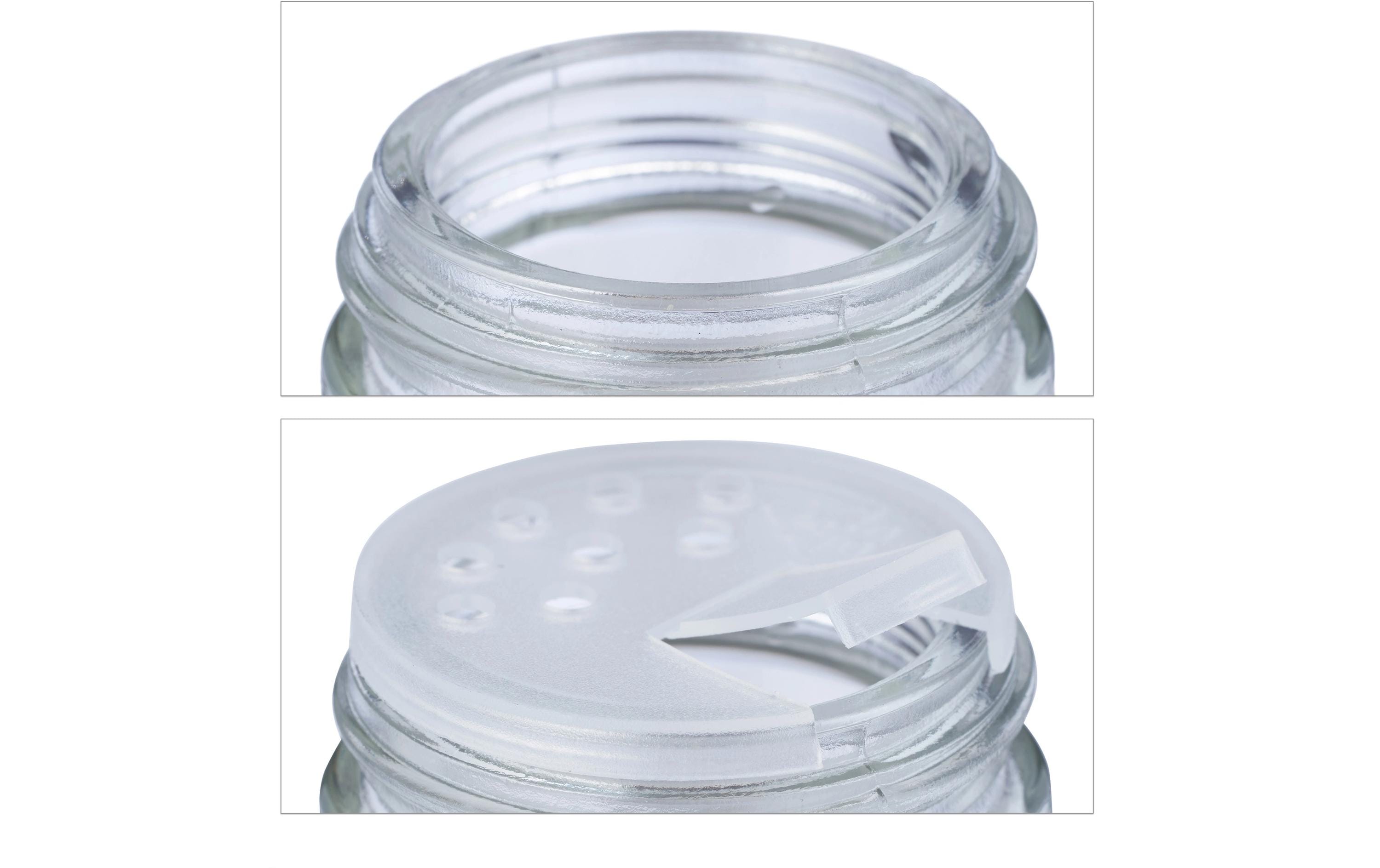 relaxdays Pot à épices 24 pièces, Argenté/Transparent