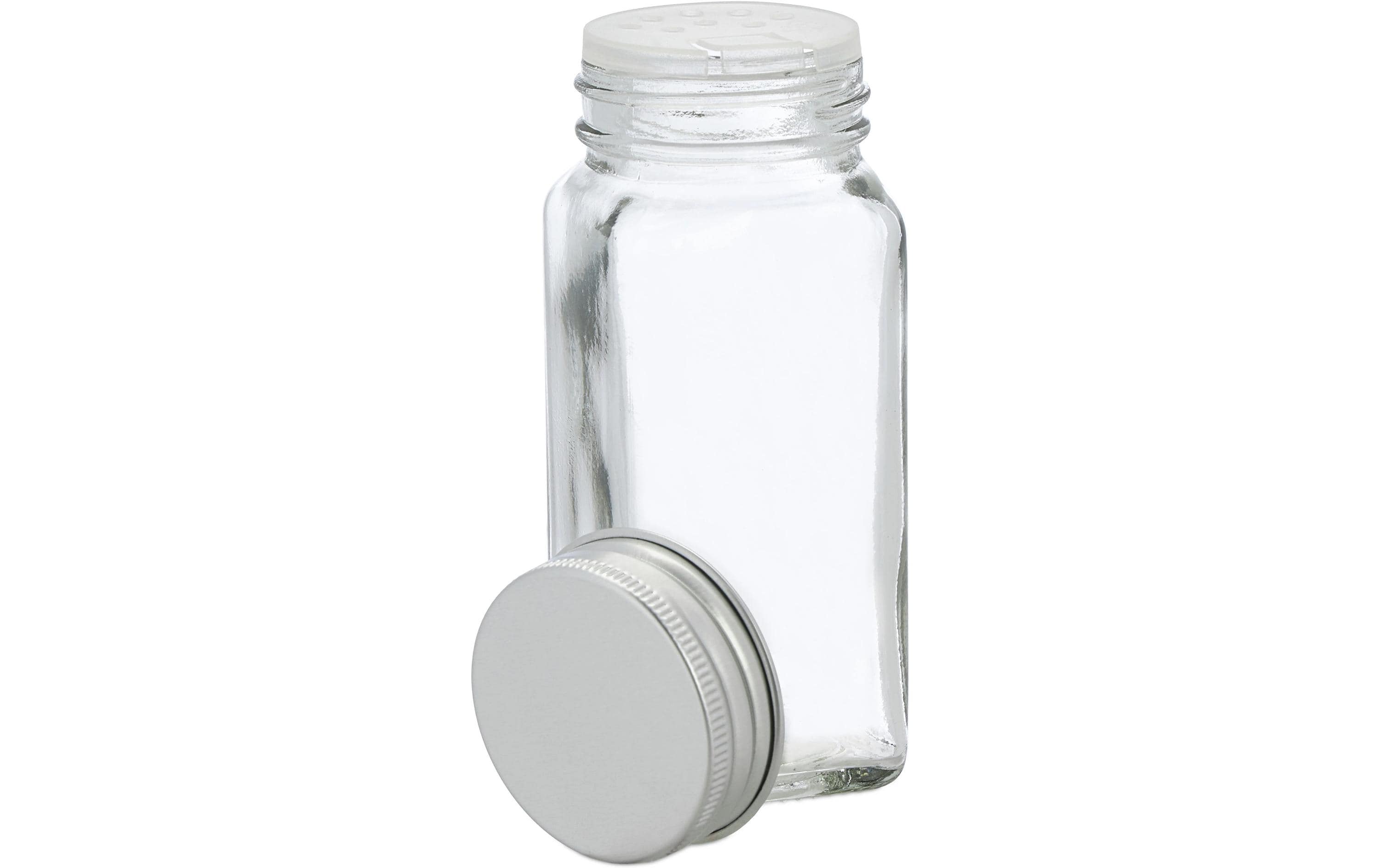 relaxdays Pot à épices 24 pièces, Argenté/Transparent