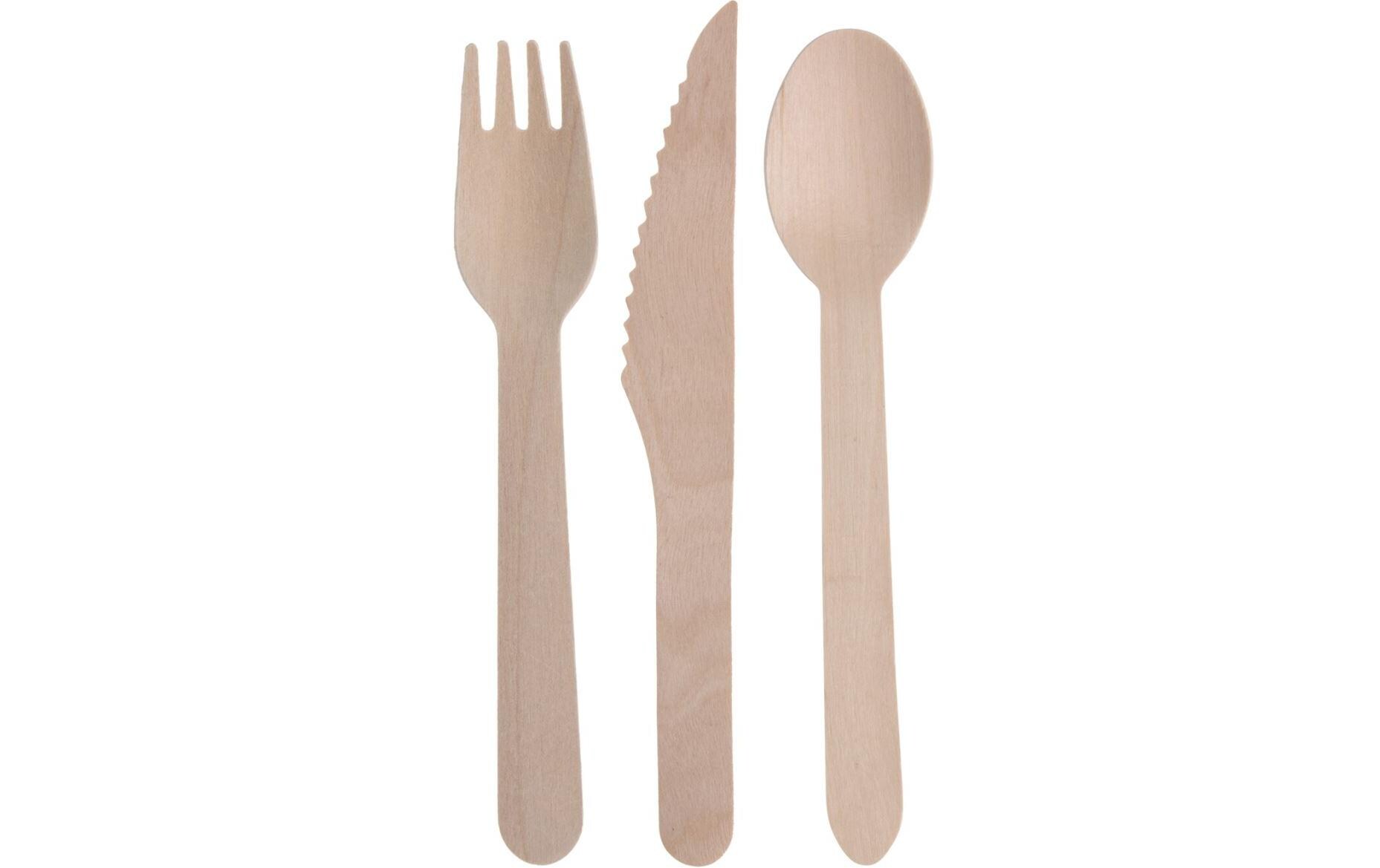 FURBER Sets de couverts jetables 48 pièces, Brun