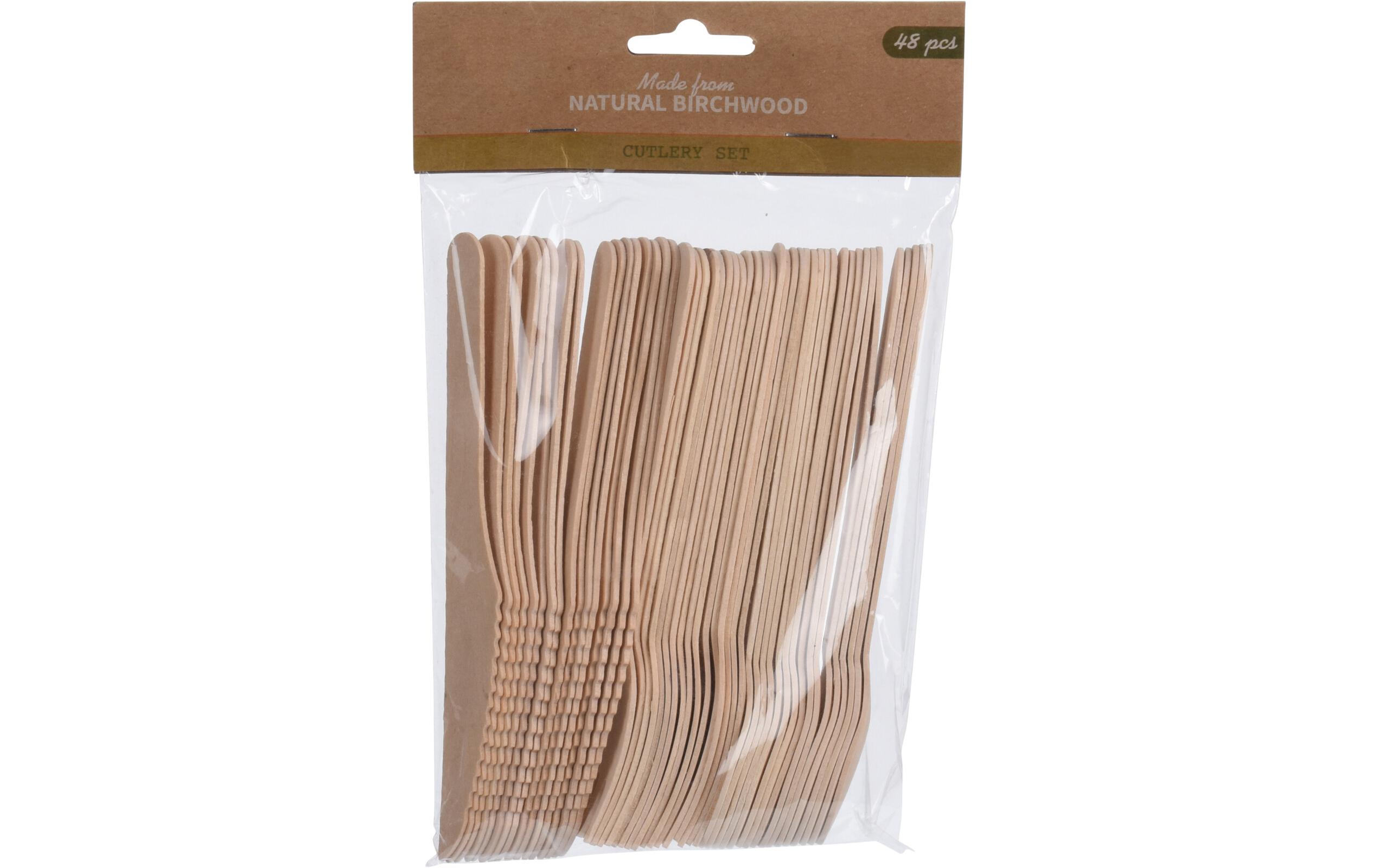 FURBER Sets de couverts jetables 48 pièces, Brun