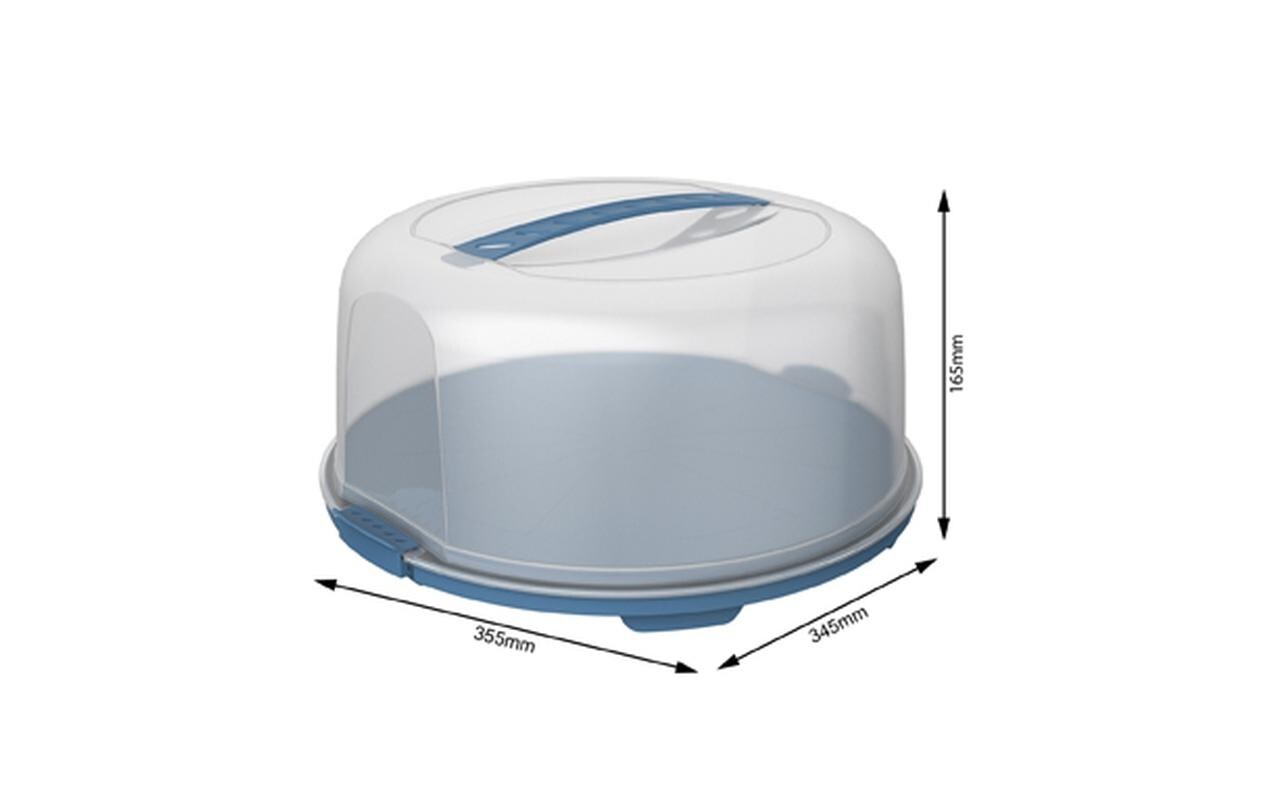 Rotho Boîte de transport pour gâteau Fresh haut, Bleu/Transparent