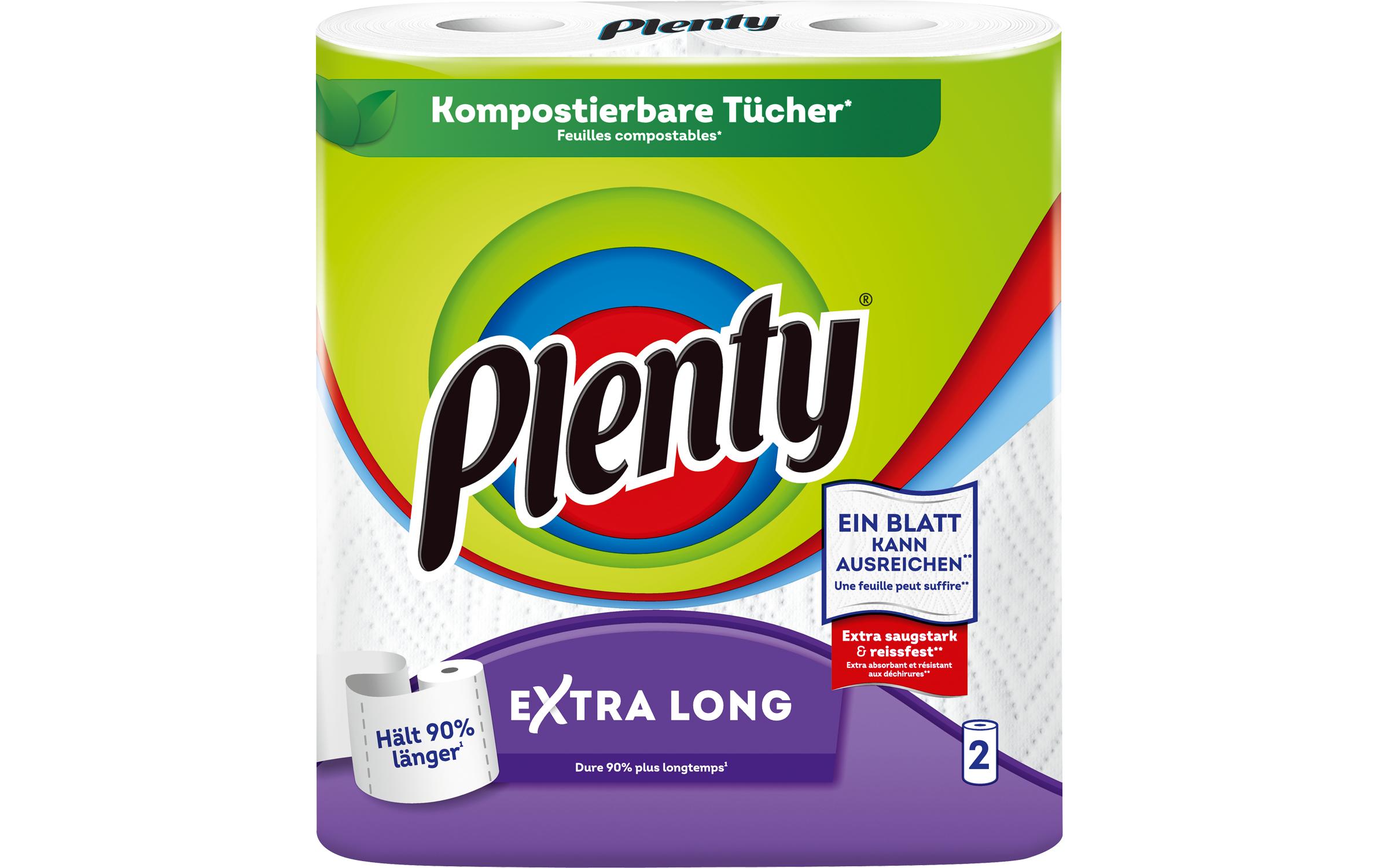Plenty Papier absorbant Extra Long 2 rouleaux de 86 feuilles