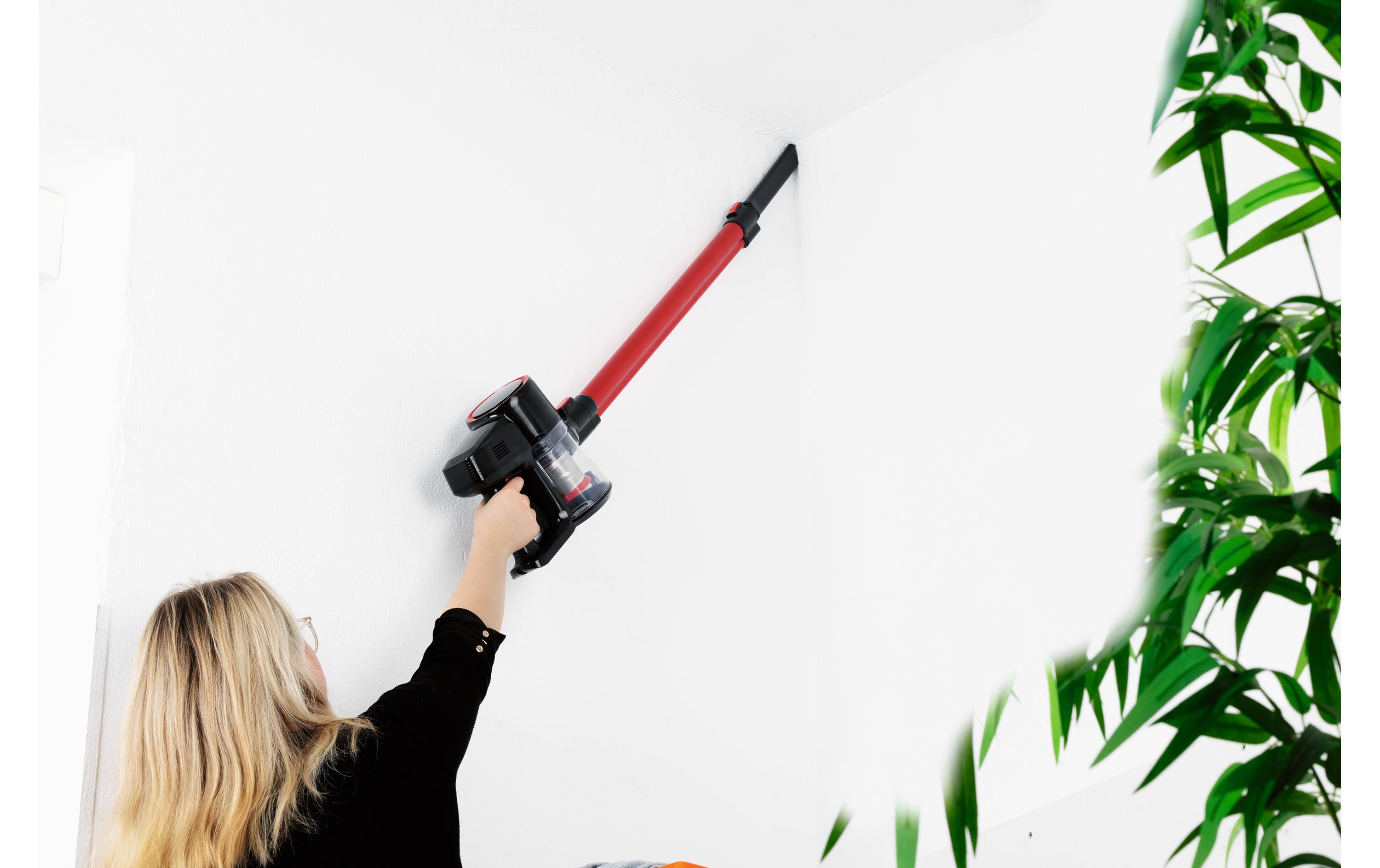 CLEANmaxx Aspirateur à main/manche sans fil Rouge/Noir