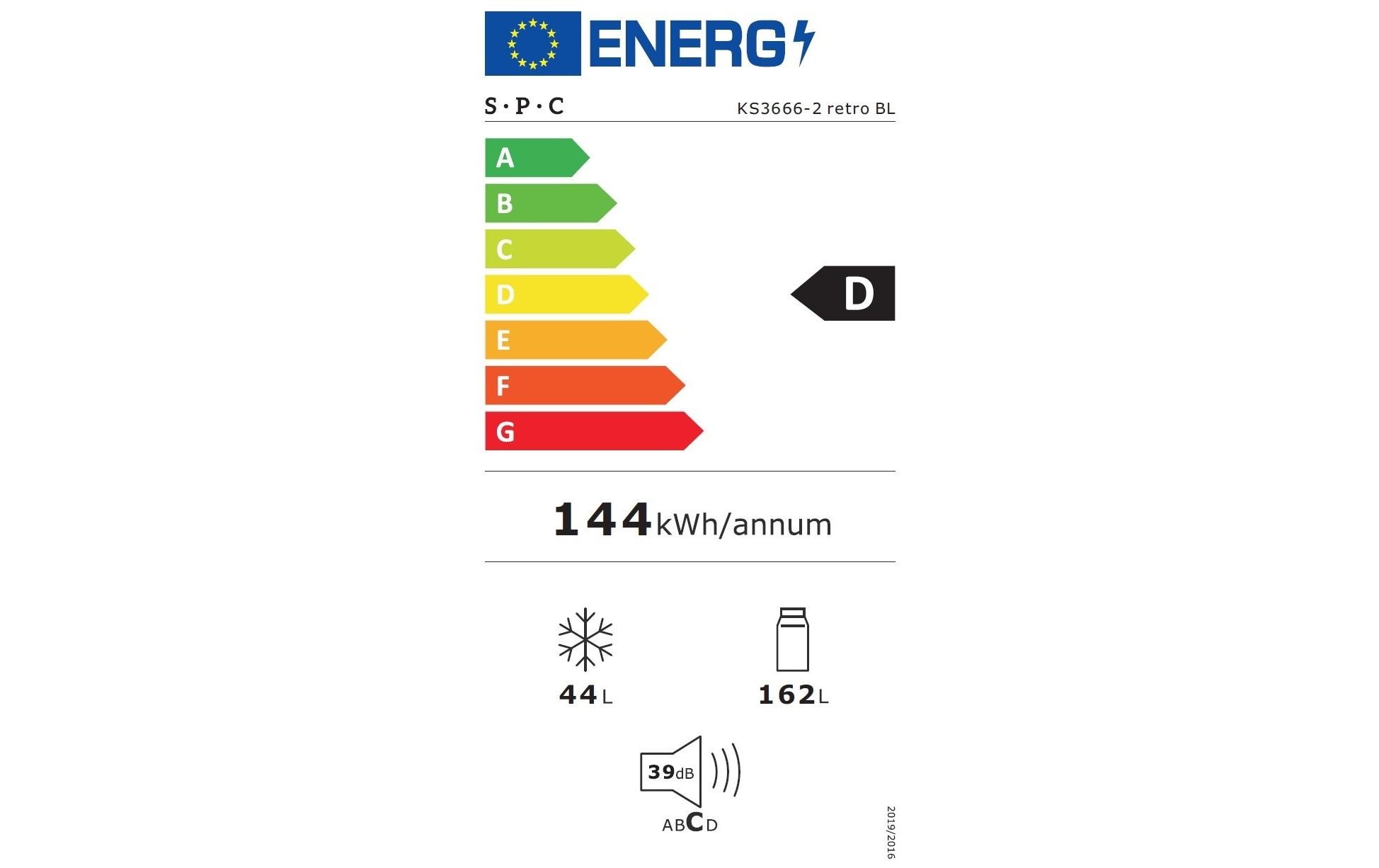 SPC Réfrigérateur KS3666 Noir, Droite