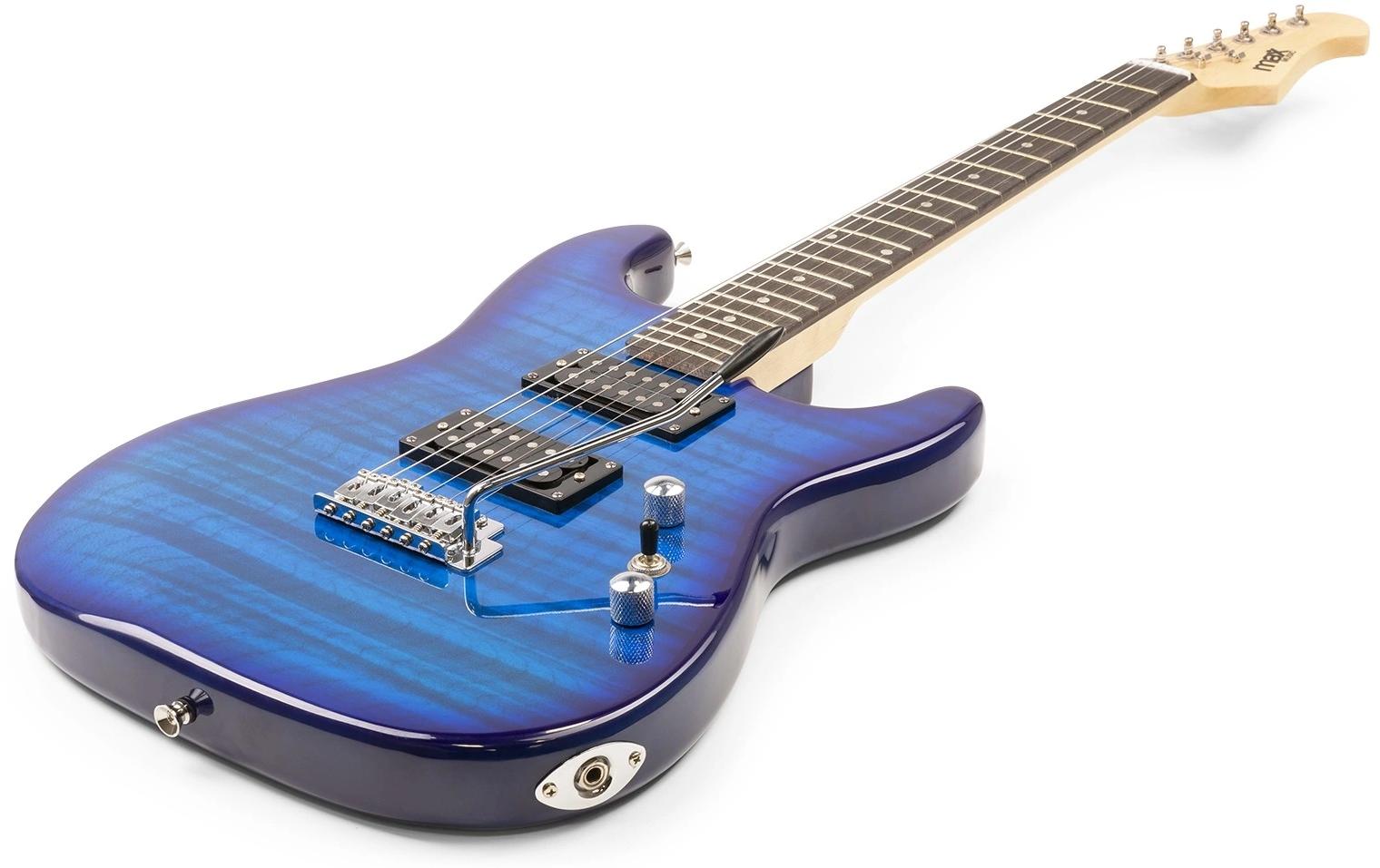 MAX Guitare électrique GigKit Quilted Style bleu