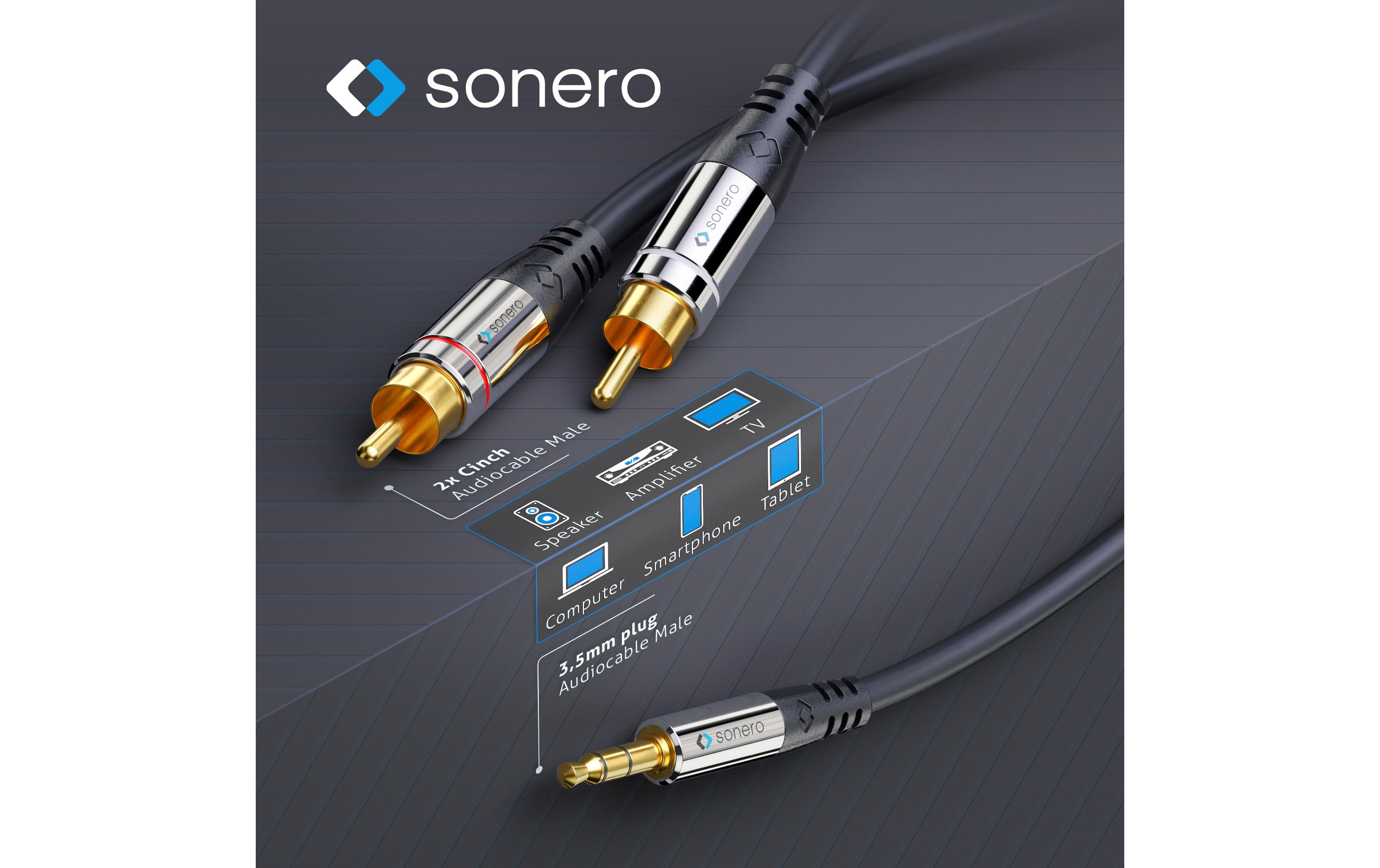 sonero Câble audio jack 3.5 mm - Cinch 2 m