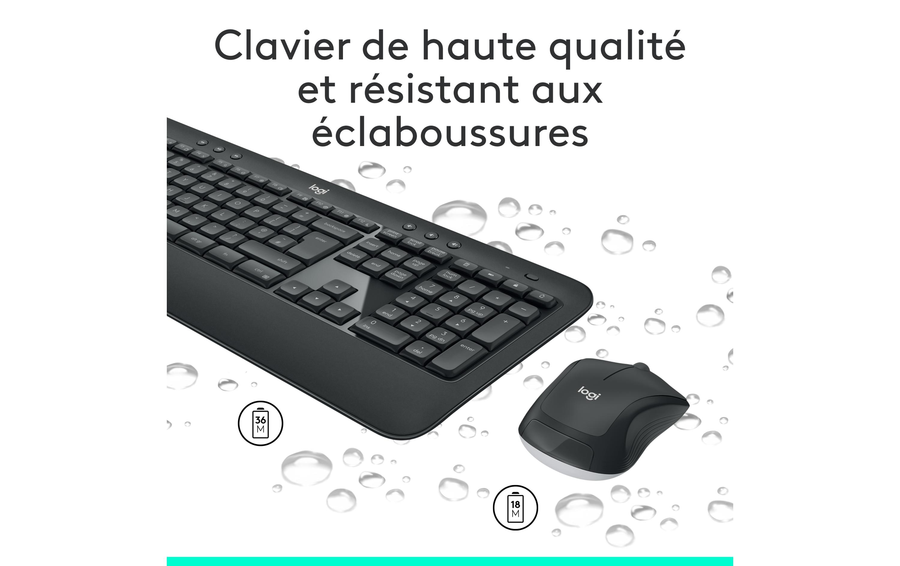 Logitech Ensemble clavier-souris MK540 Advanced Mise en page CH, pour Windows