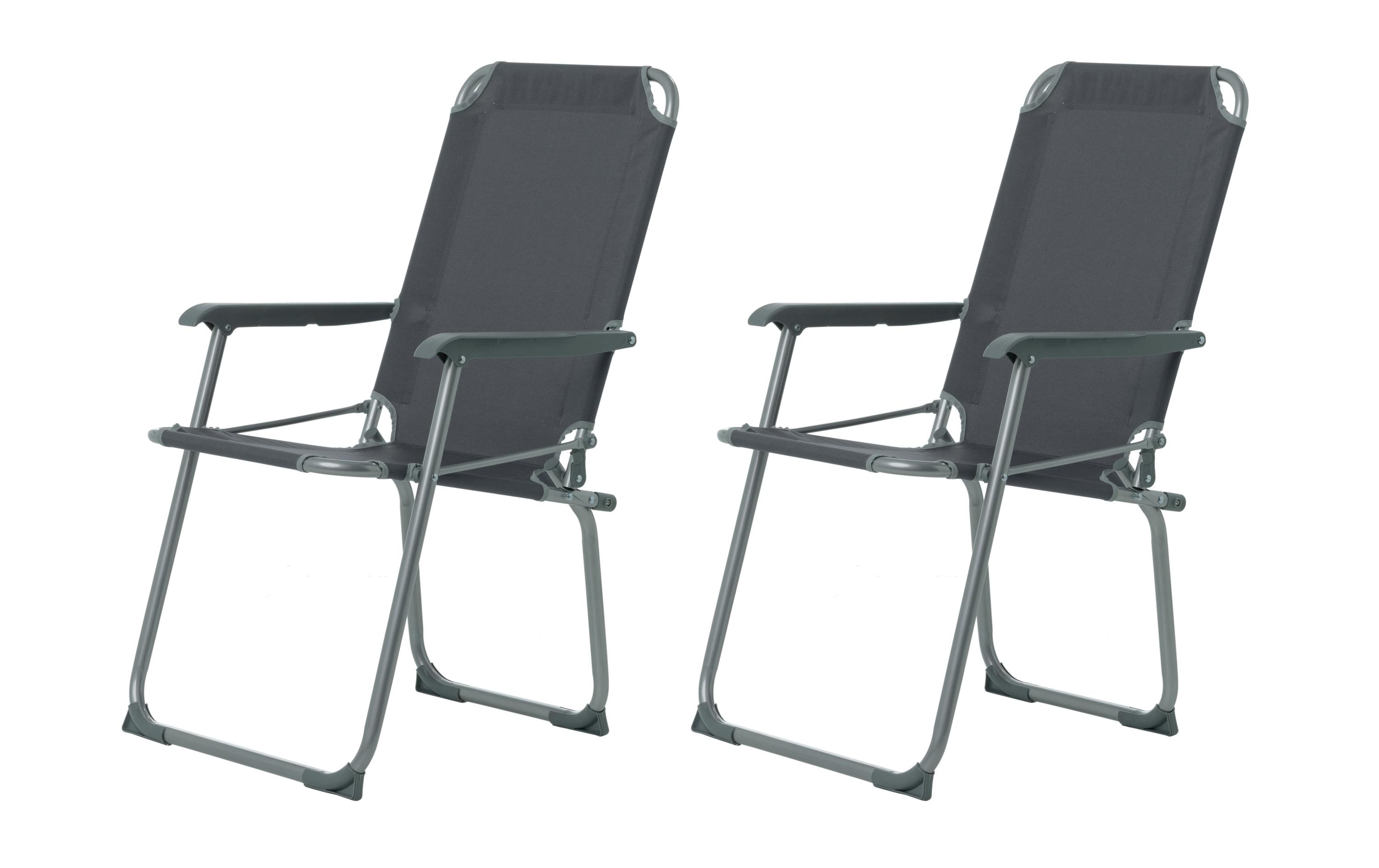 KOOR Chaise de camping Comodo Grigio, 2 pièces