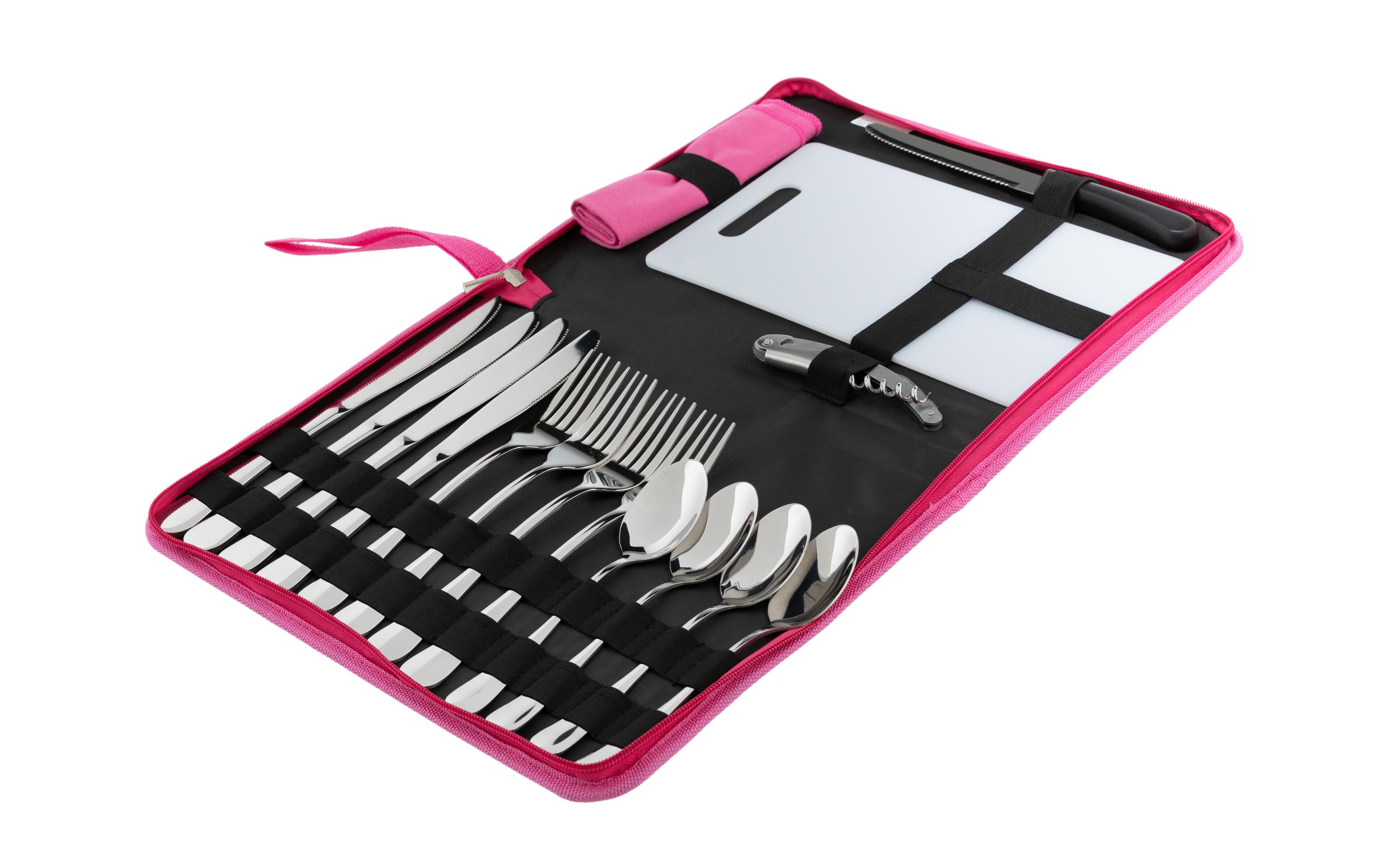 KOOR Kits de couverts de camping 4 personnes, Rosa