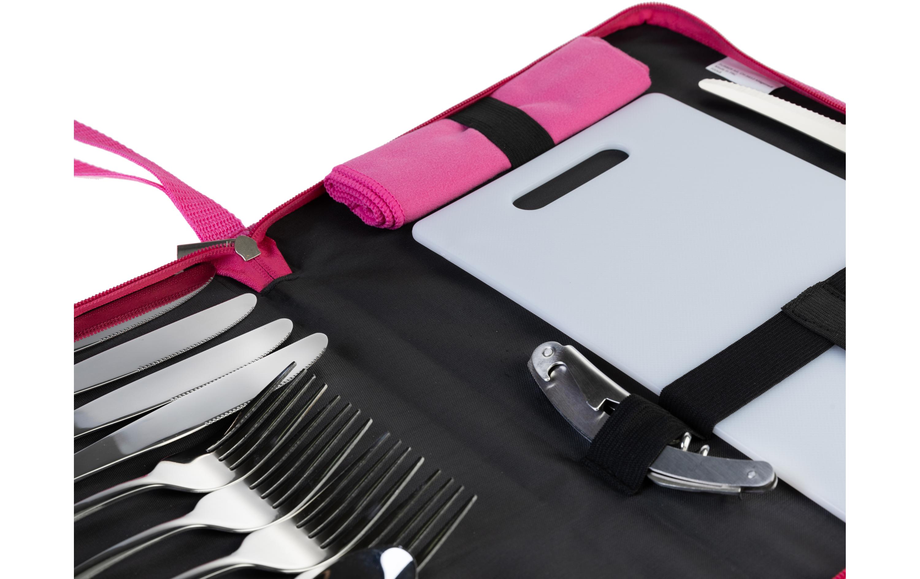 KOOR Kits de couverts de camping 4 personnes, Rosa