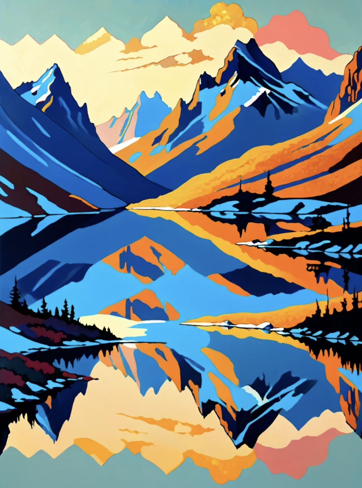 Echoes of Peaks: A Mountain Mirror in Colour