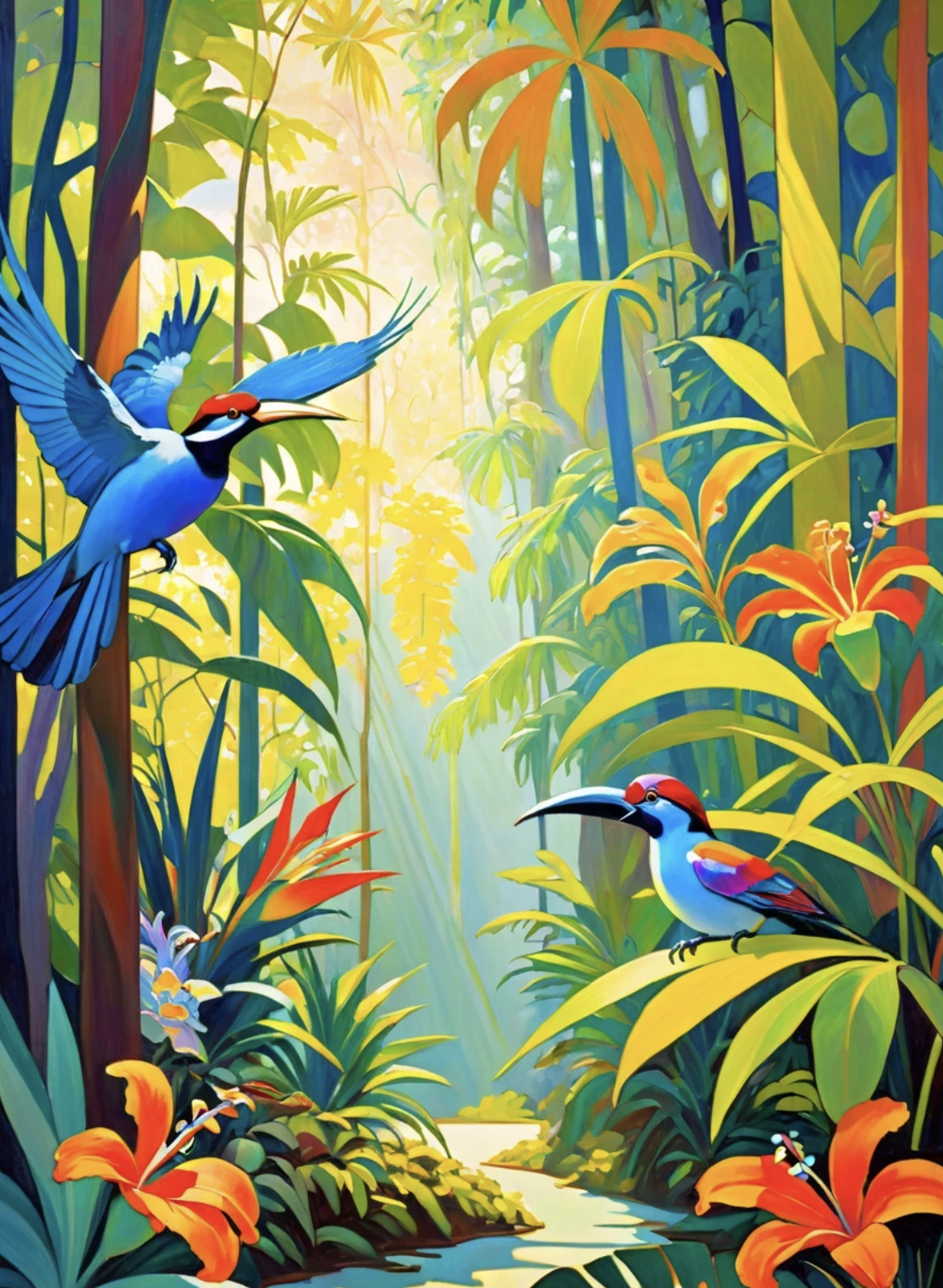 Jungle Jewels: A Symphony of Flight and Flora