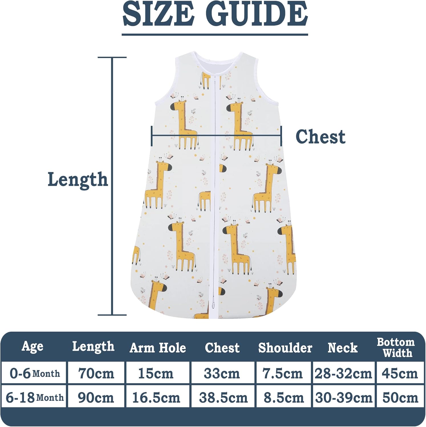 Lilly B. Unisex Sleeping Bags 2.5 tog Sleeping Bag 0-6, 6-18, 18-36 Months for All Seasons 100% Cotton Soft (2 Pack)