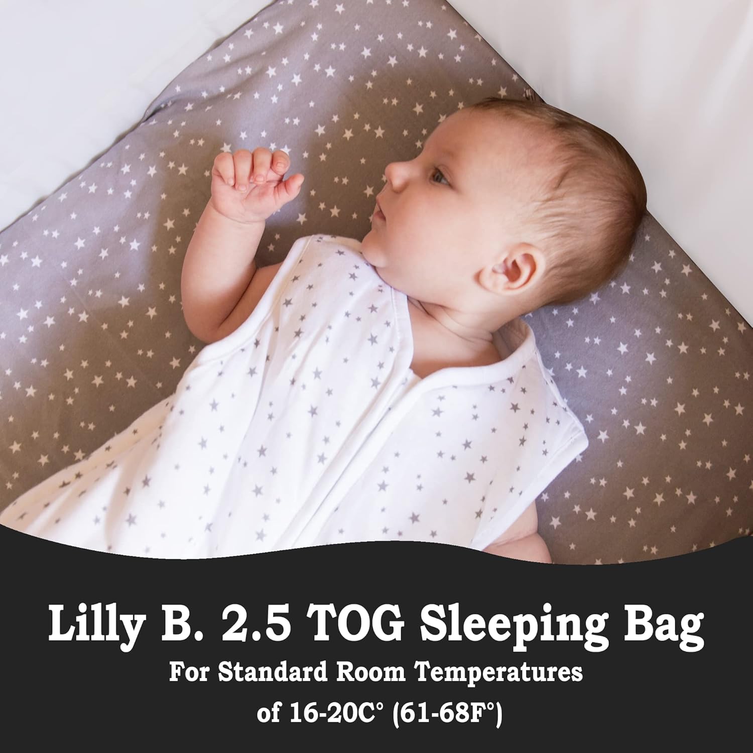 Lilly B. Unisex 2.5 tog Baby Sleeping Bags 0-6, 6-18,18-36 Months for All Seasons 100% Cotton Material Soft, (Pack of 2)