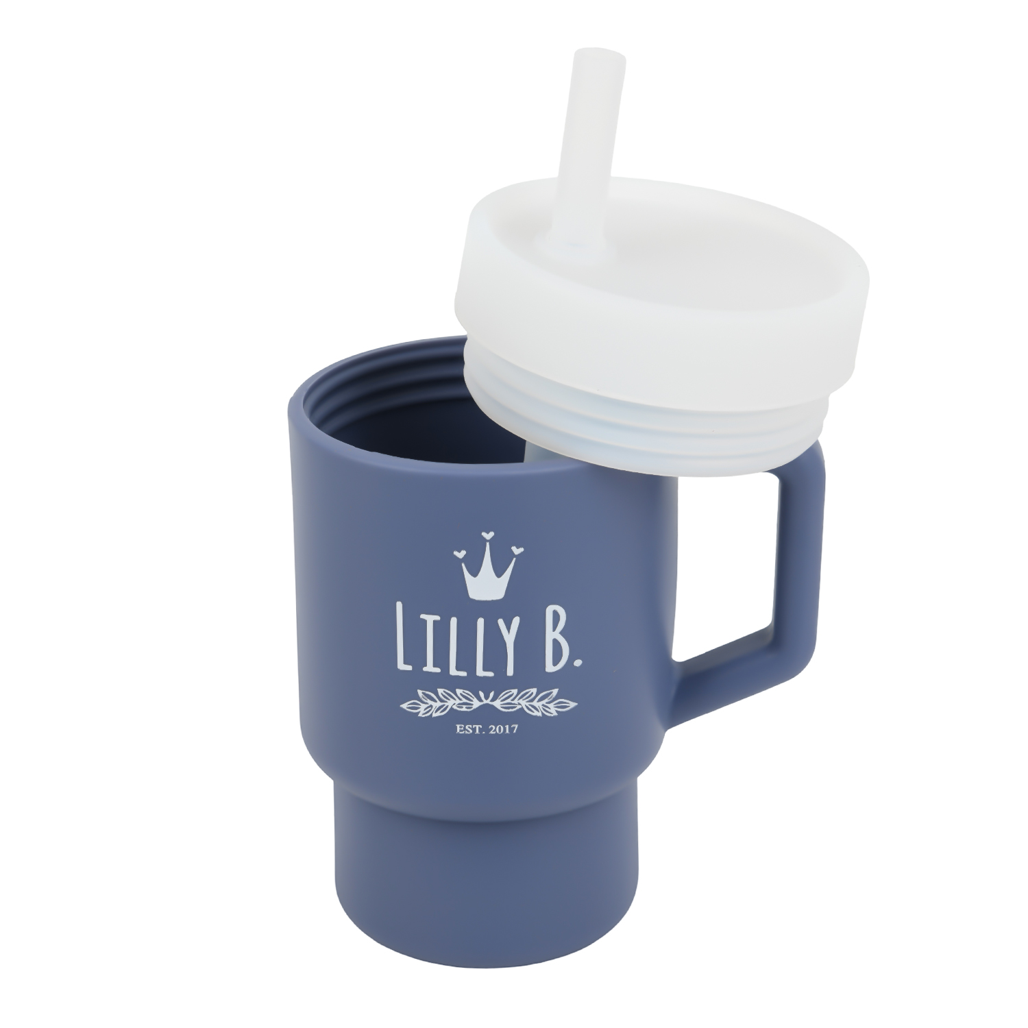 Lilly Belly  Silicone Sippy Cup – BPA-Free Baby Cup Safe for Toddlers – Baby Straw Cup with Handle 8oz (250ml) – Pink – Blue – Green – Ivory