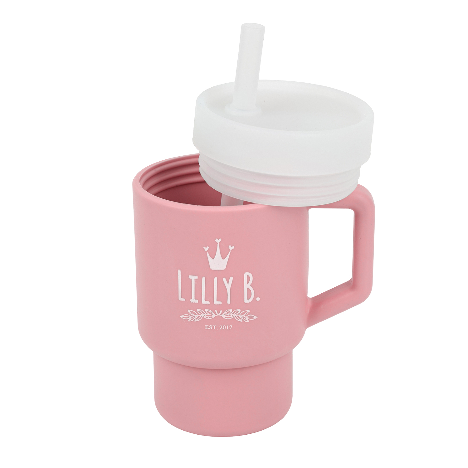 Lilly Belly  Silicone Sippy Cup – BPA-Free Baby Cup Safe for Toddlers – Baby Straw Cup with Handle 8oz (250ml) – Pink – Blue – Green – Ivory